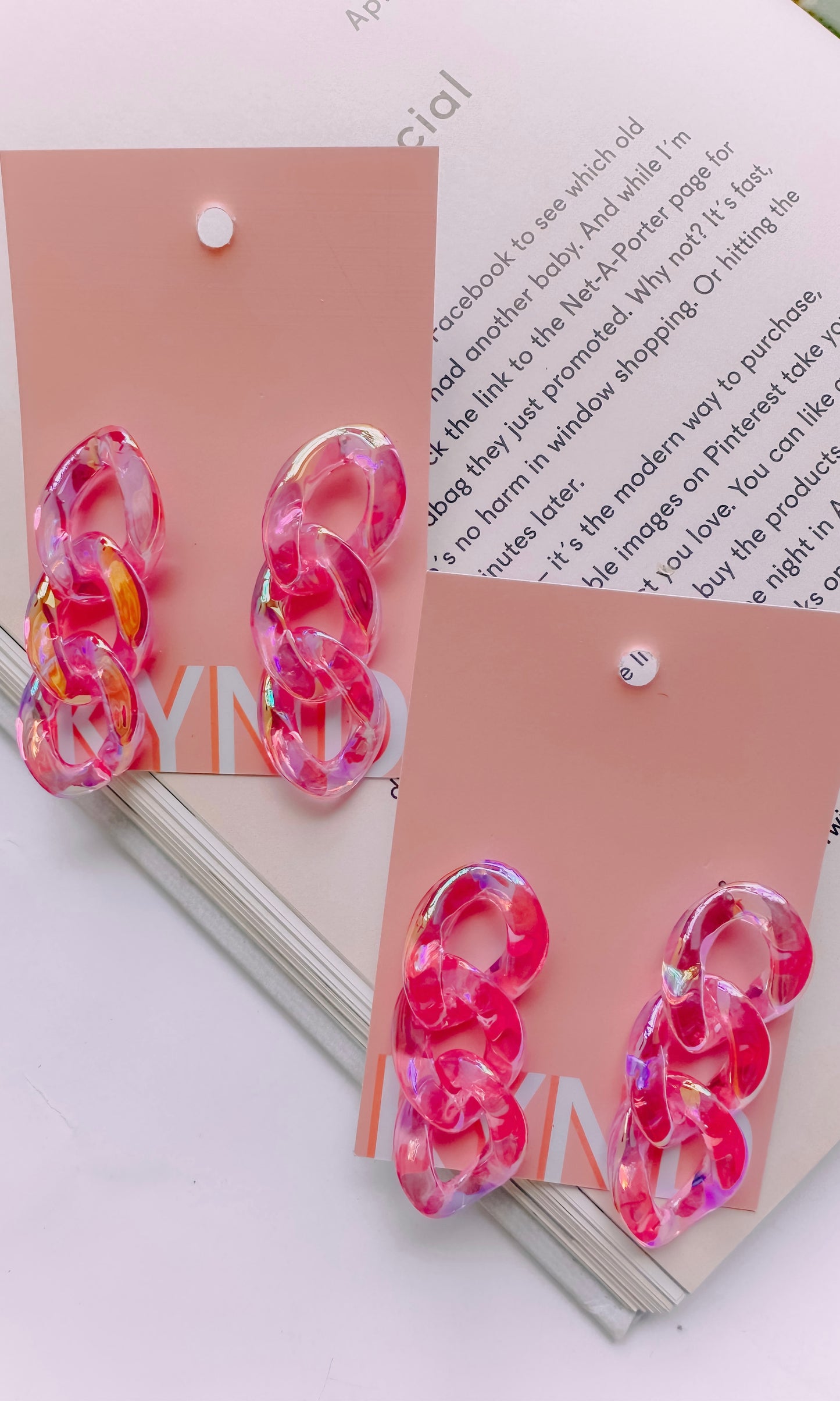Petite Pink Chain Earring