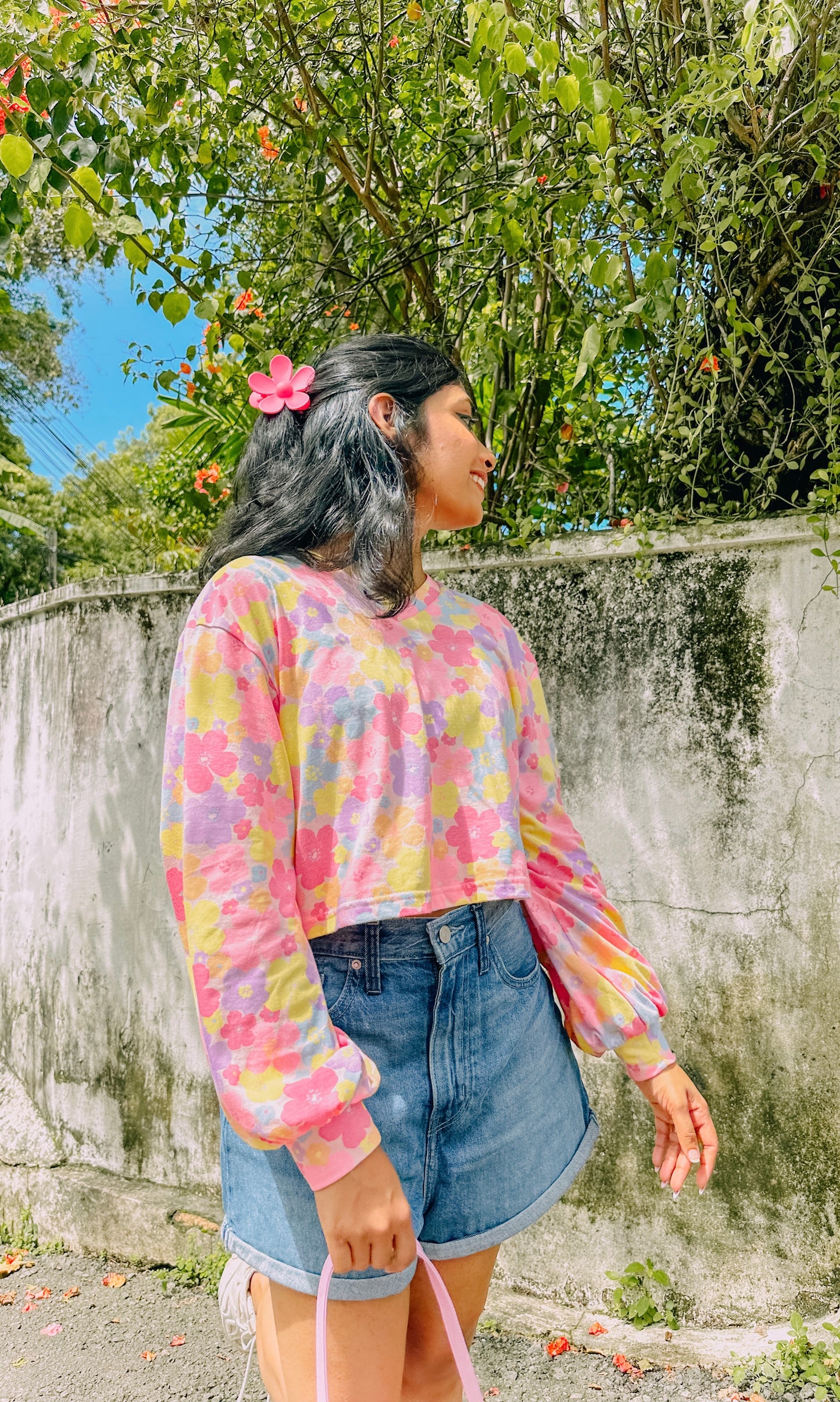 Morning Blooms Balloon Sleeve Pullover