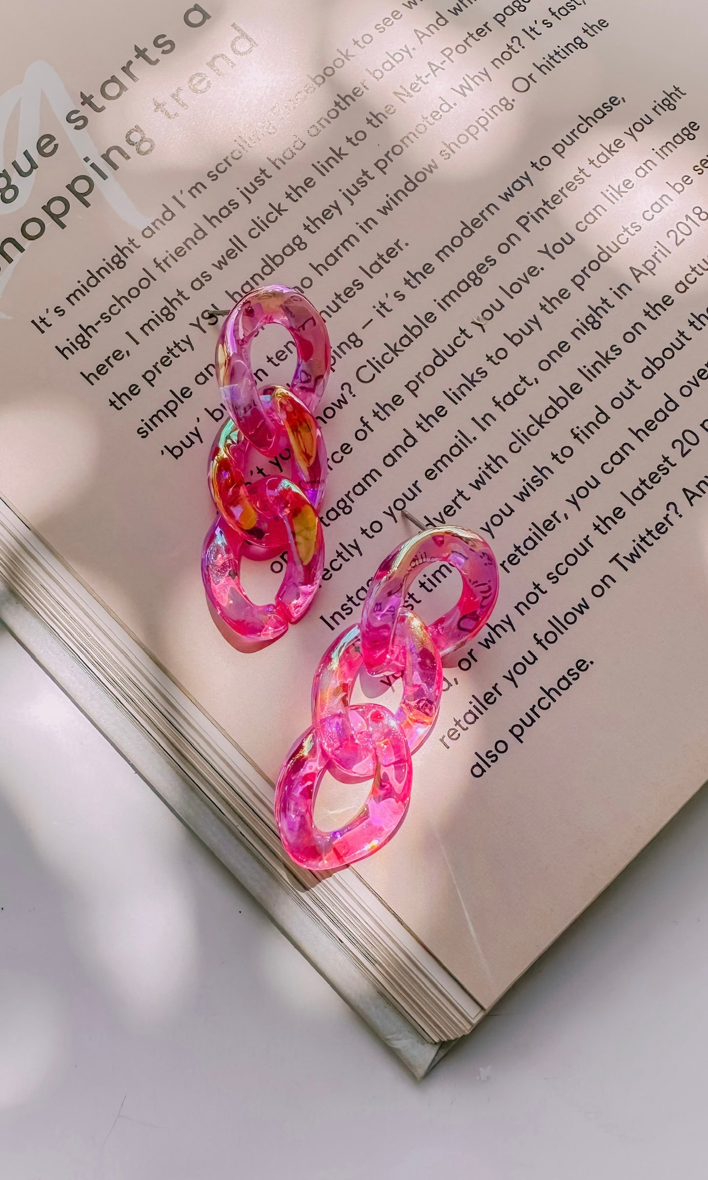 Petite Pink Chain Earring