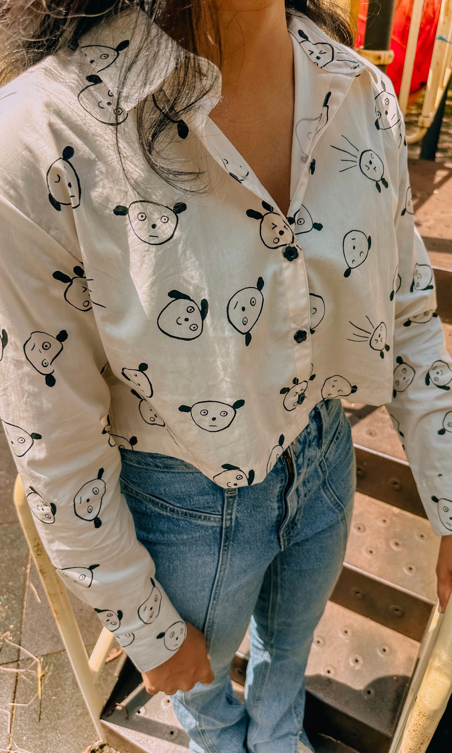 Snowy Hug Crop Shirt