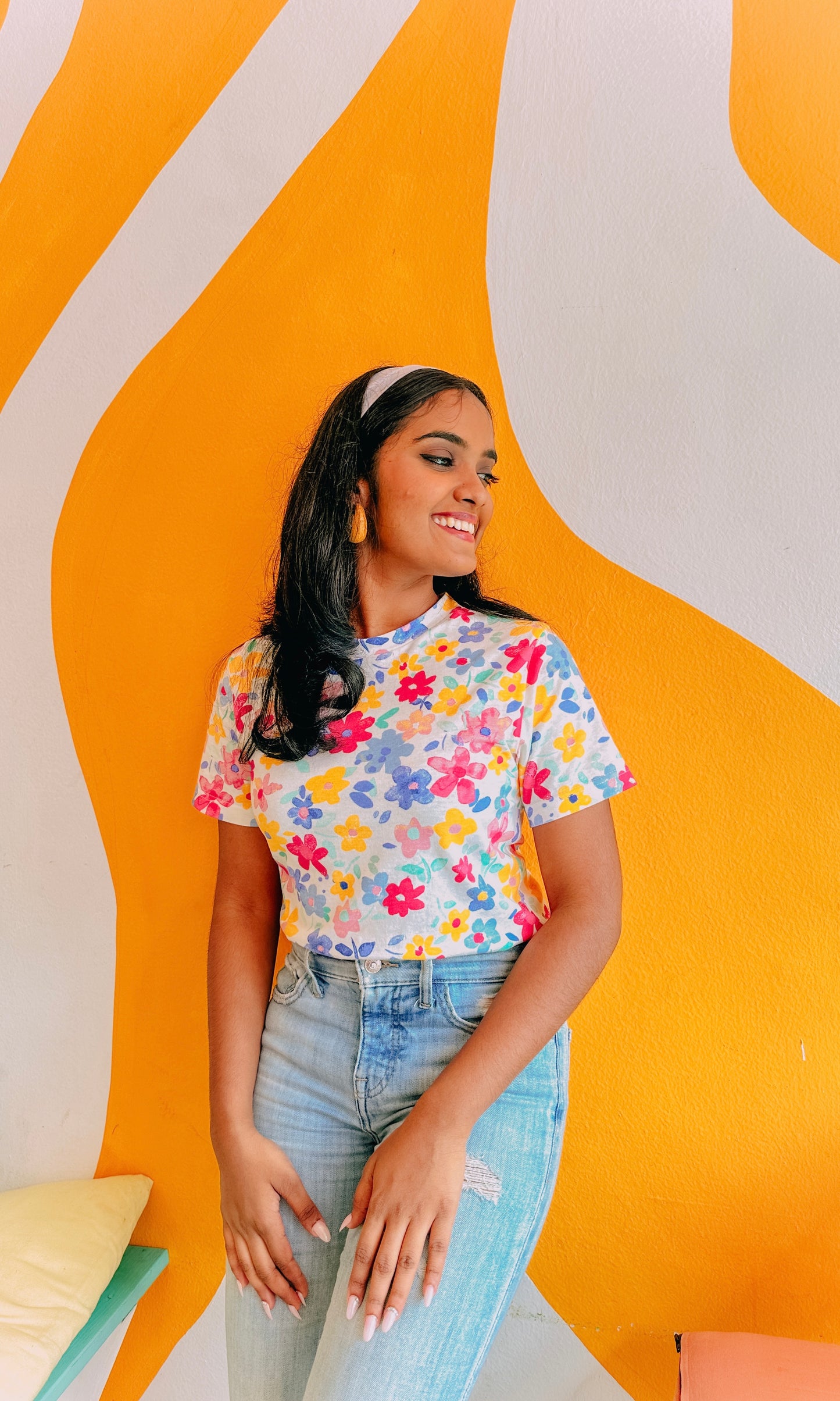 Rainbow Garden Crop T Shirt