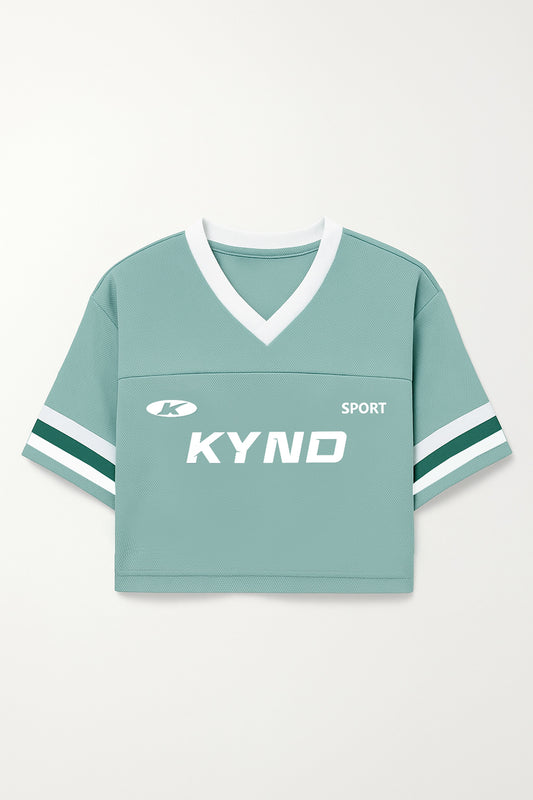 Kynd Play Girl Oversize Crop Jersey Sage Green