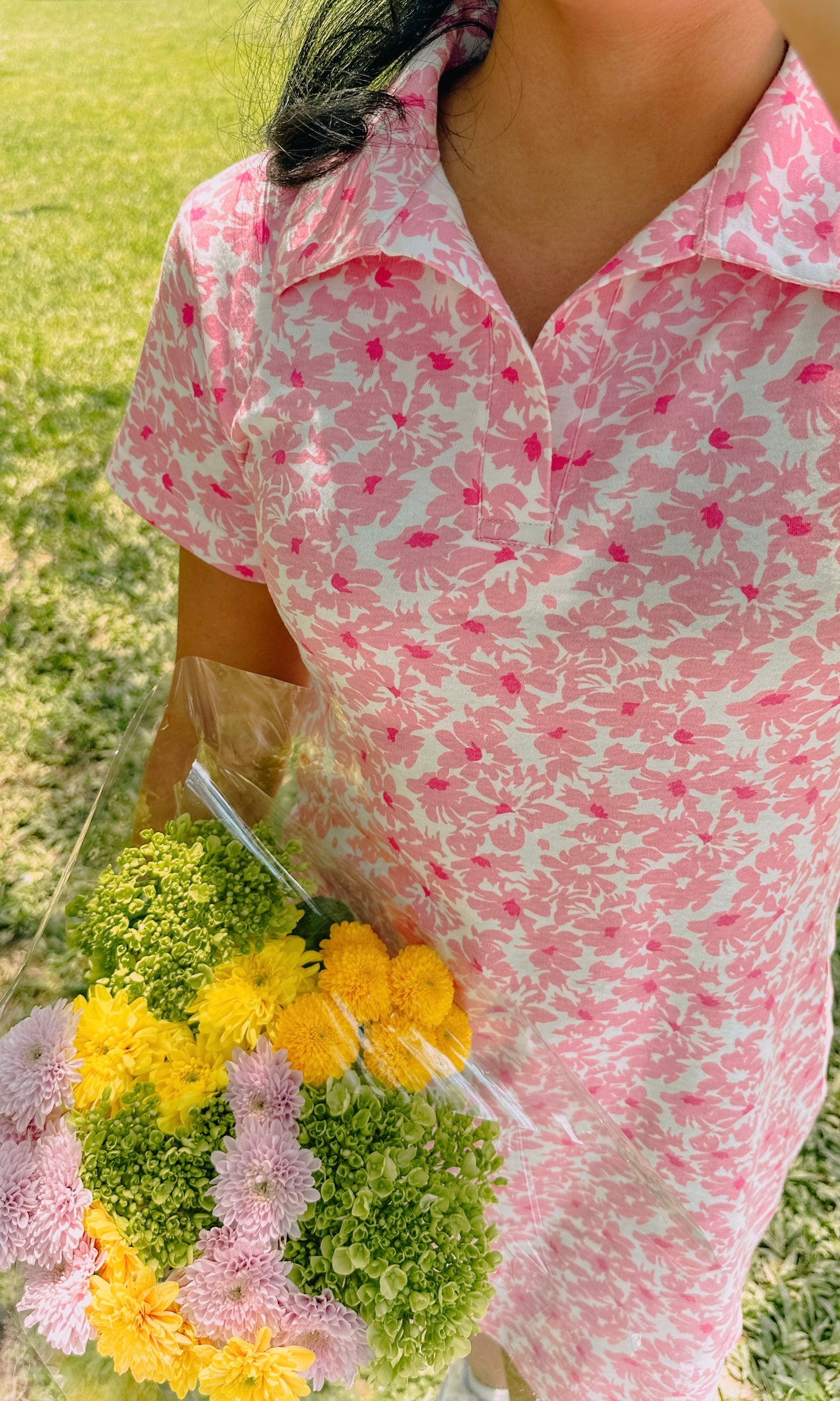 Petal Pink Polo Neck Bodycon Dress