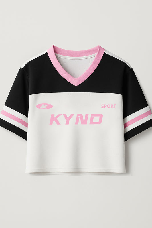 Kynd Play Girl Oversize Crop Jersey Black/White