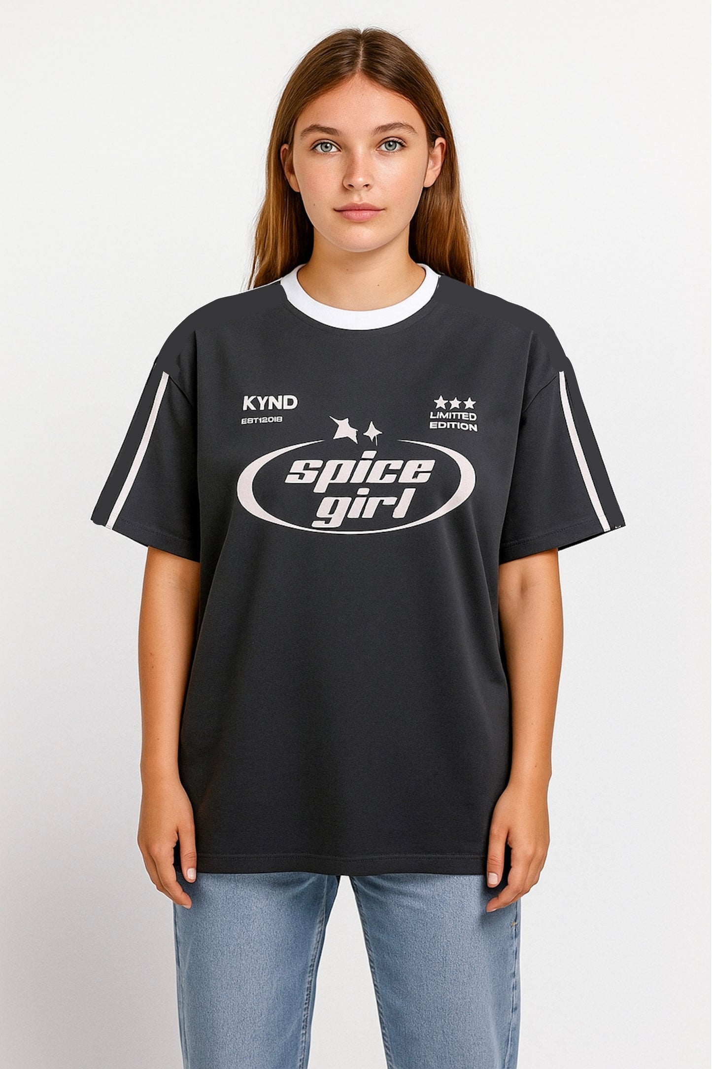 Spice Girl Grey Oversize T Shirt