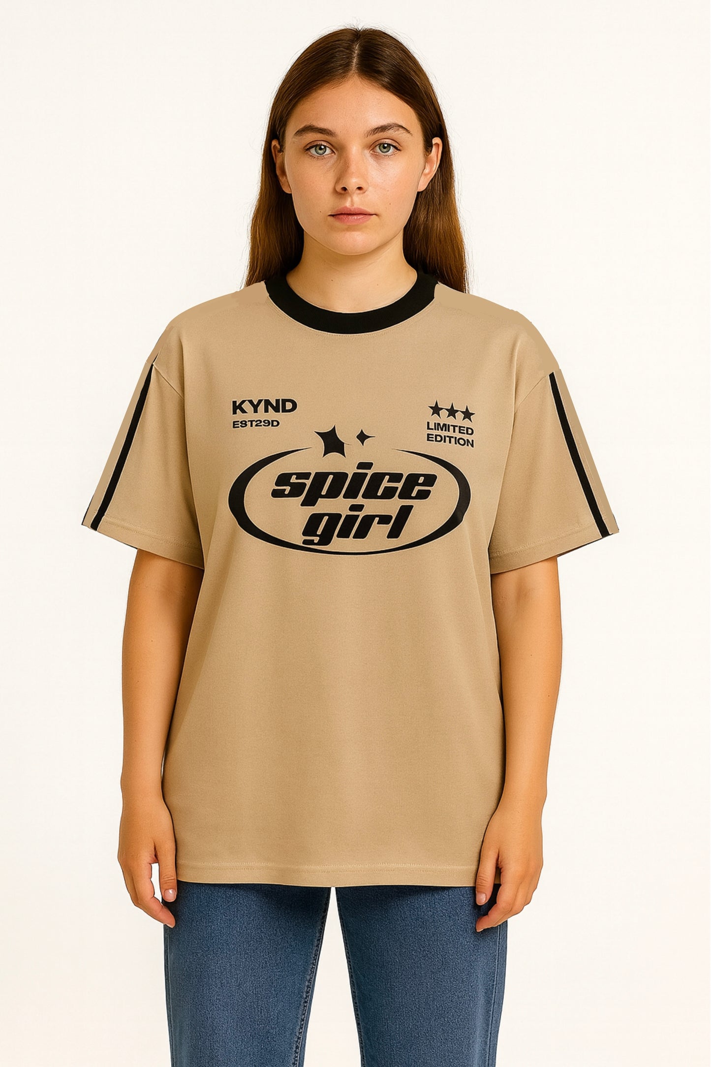 Spice Girl Beige Oversize T Shirt