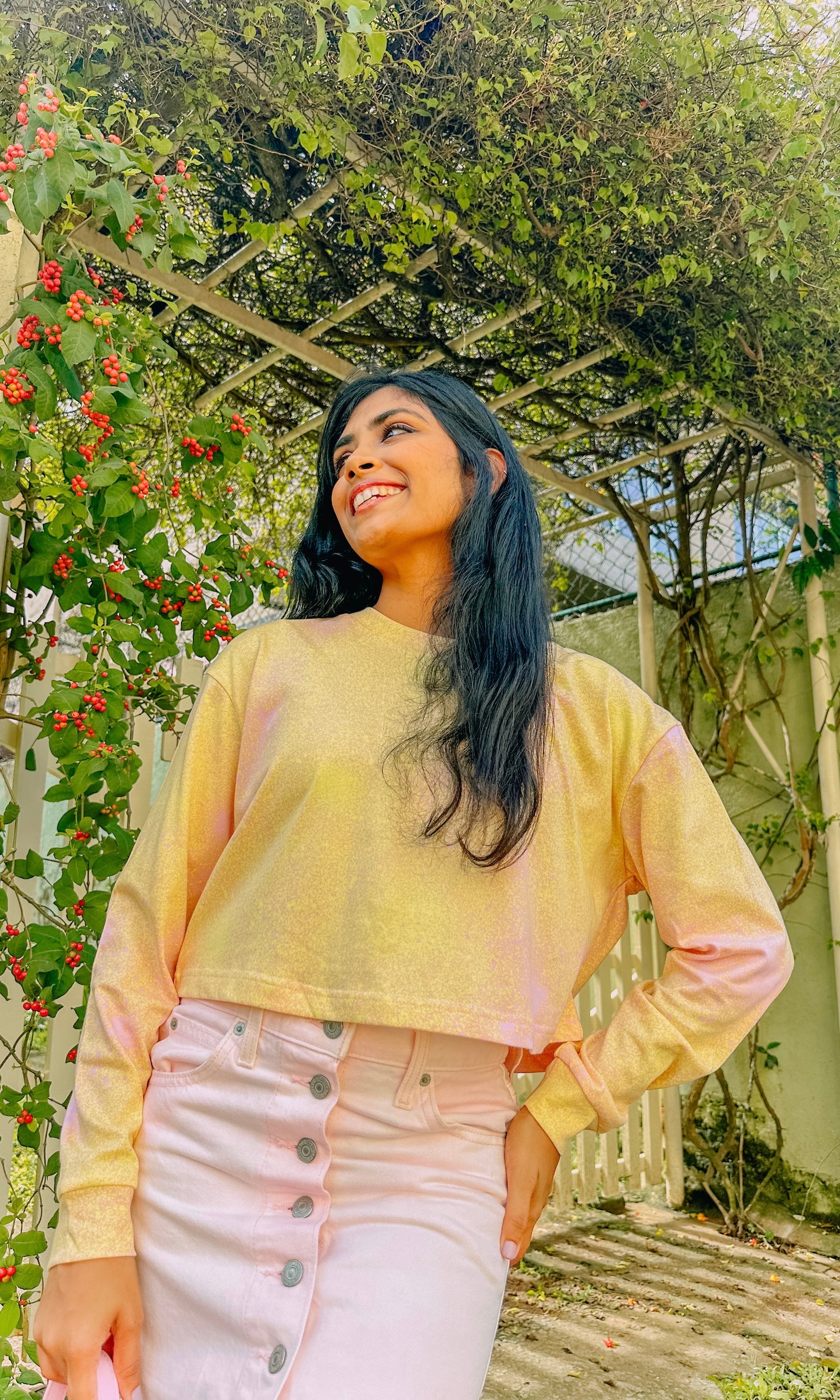 Sunny Blush Crop Pullover