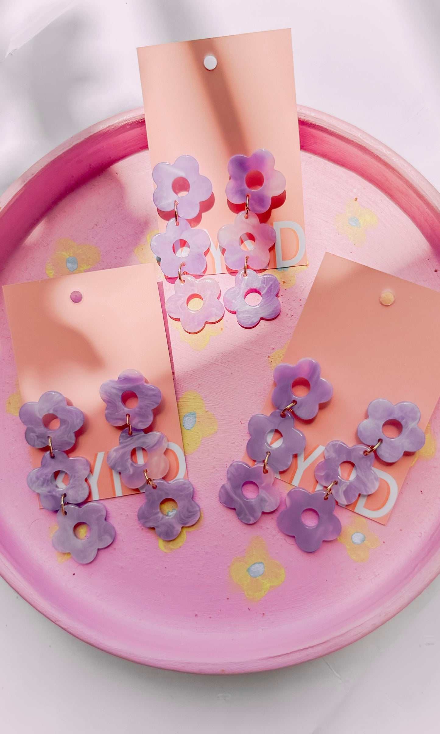 Triple Lavender Earring