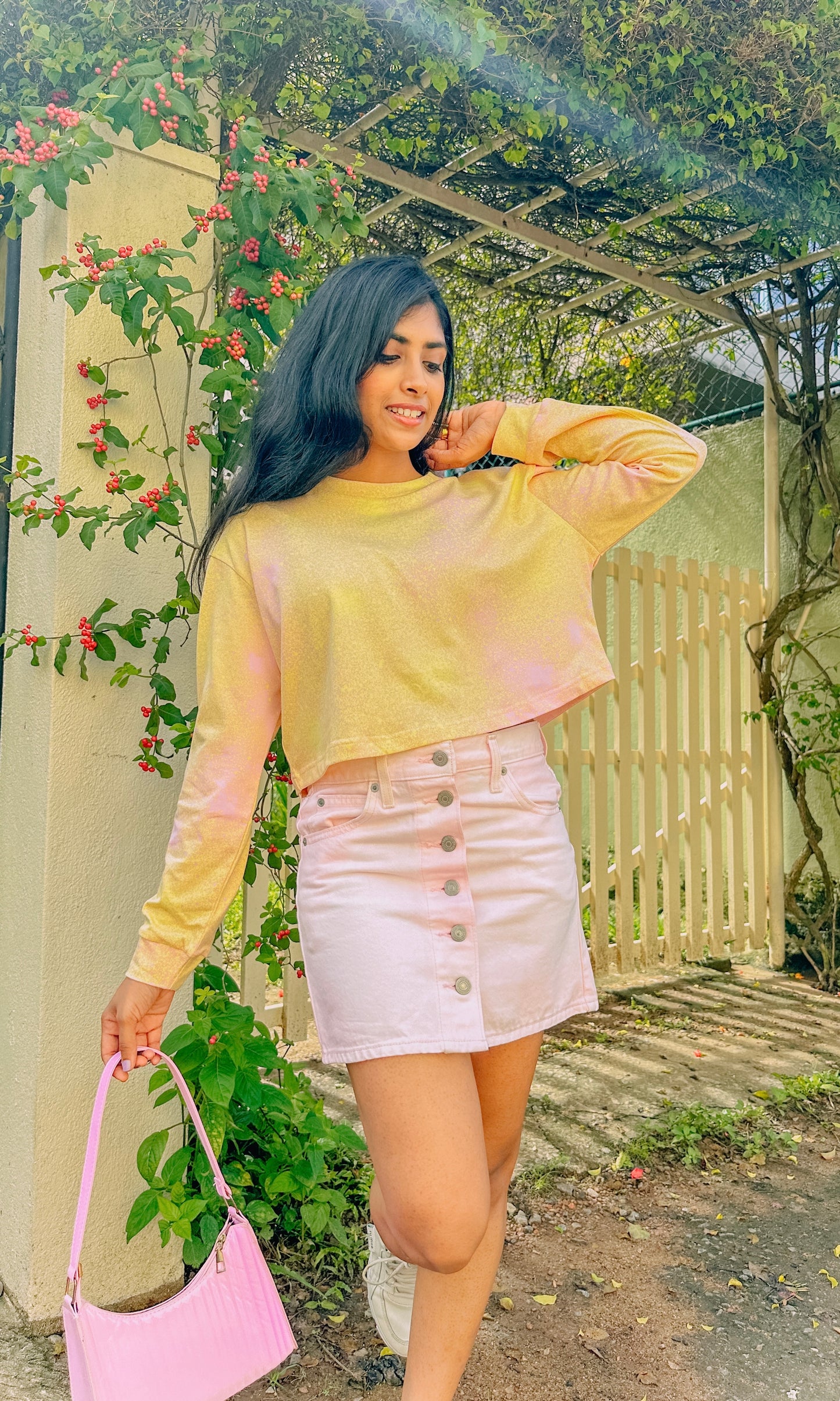 Sunny Blush Crop Pullover