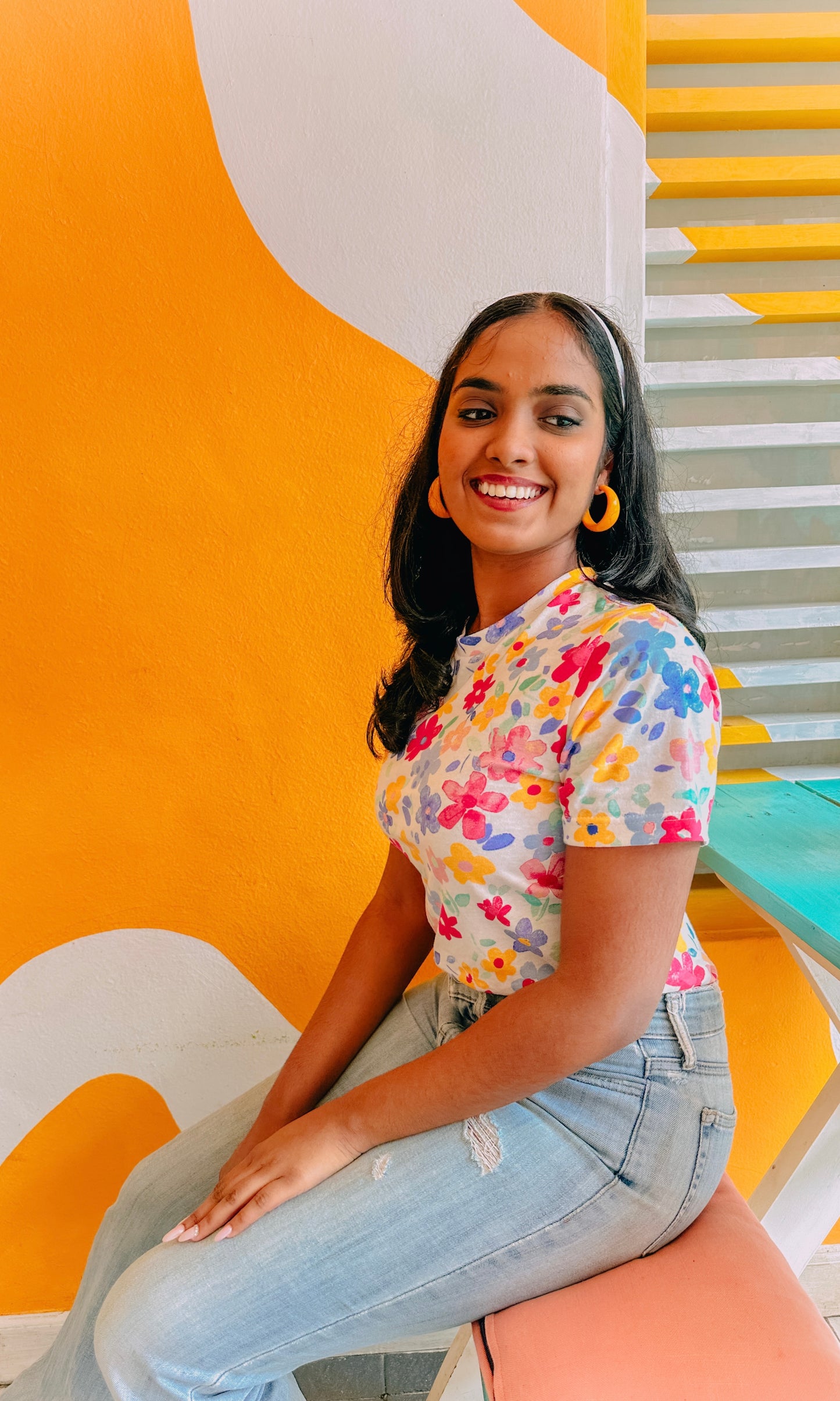 Rainbow Garden Crop T Shirt