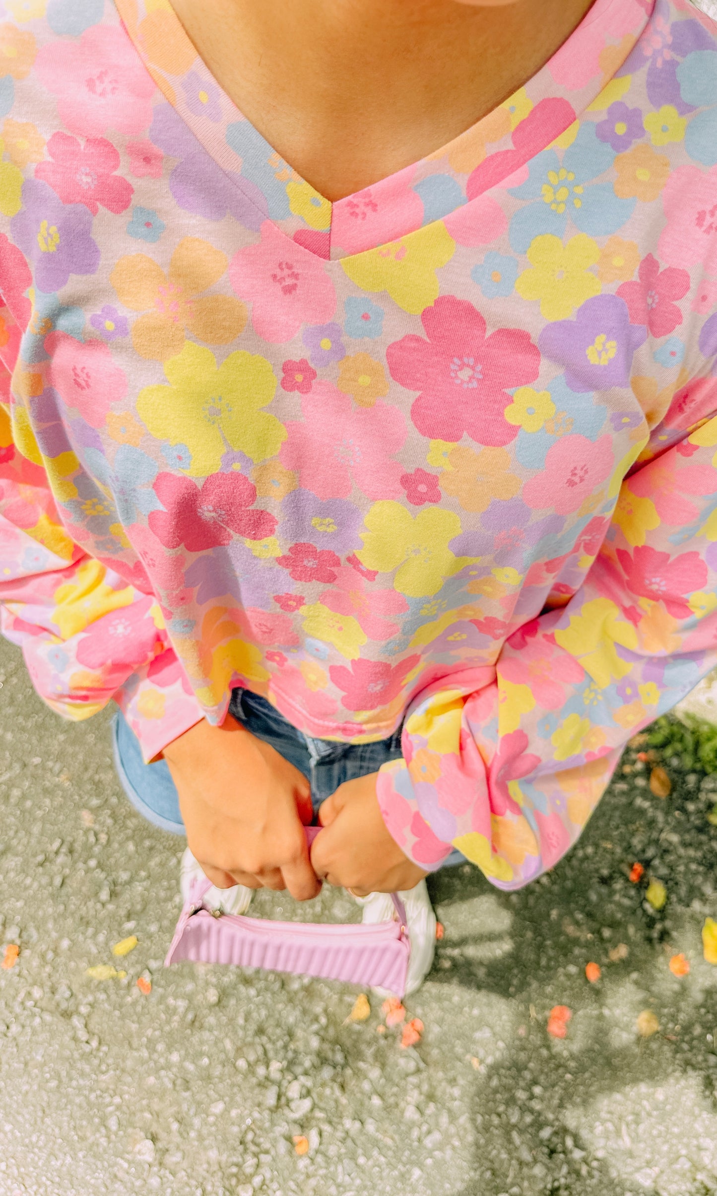 Morning Blooms Balloon Sleeve Pullover