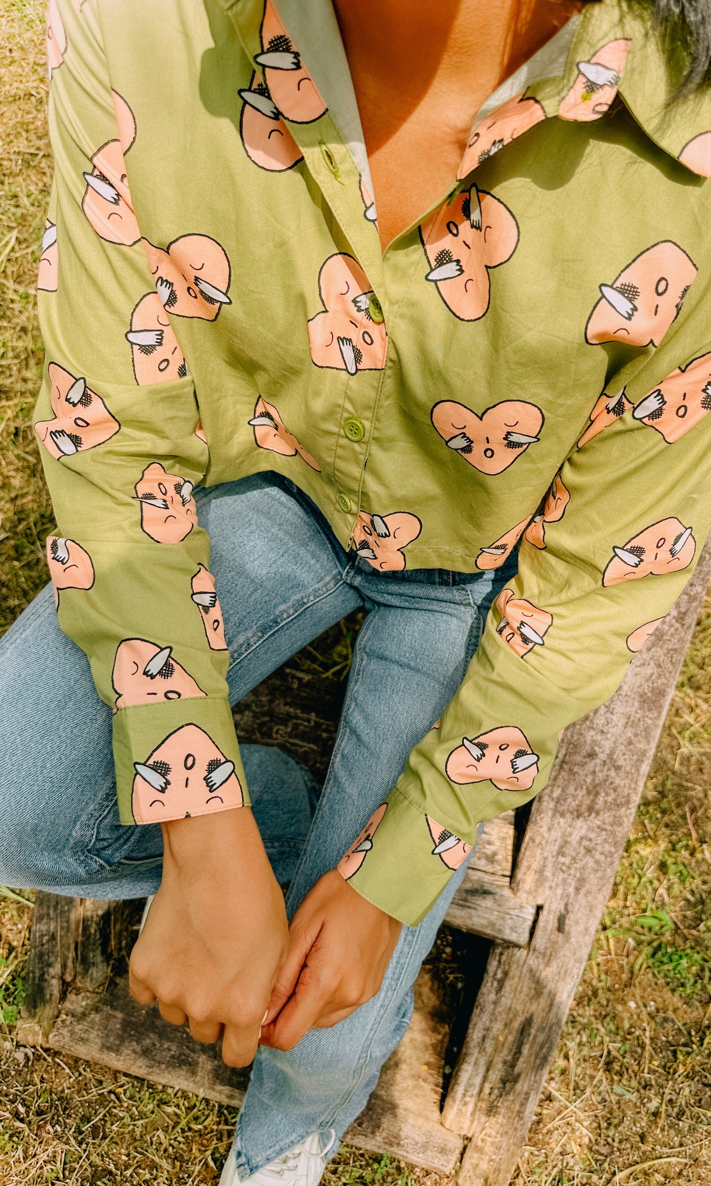 Lush Green Love Crop Shirt