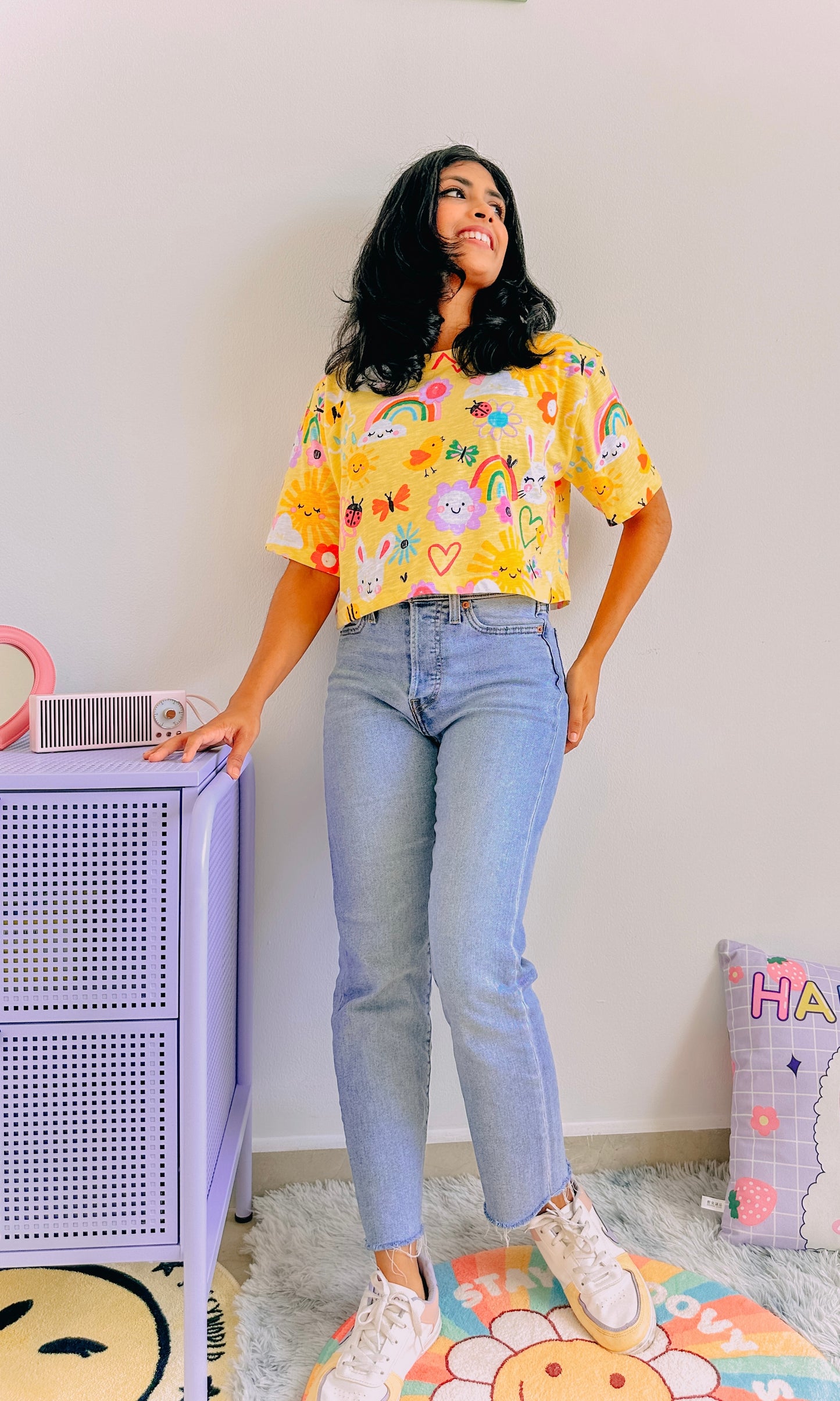 Bunny Hop Oversize Crop T Shirt