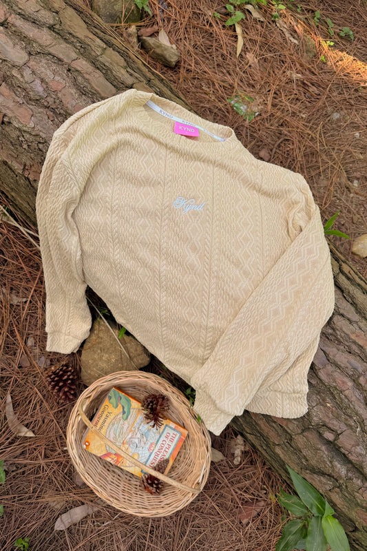 Falling Leaves Cable Knit Pullover