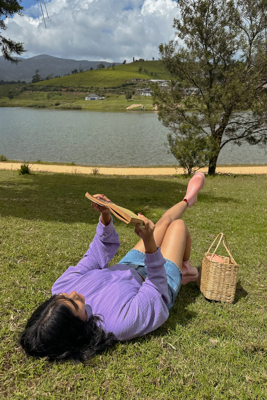 Frosted Grape Cable Knit Crop Pullover