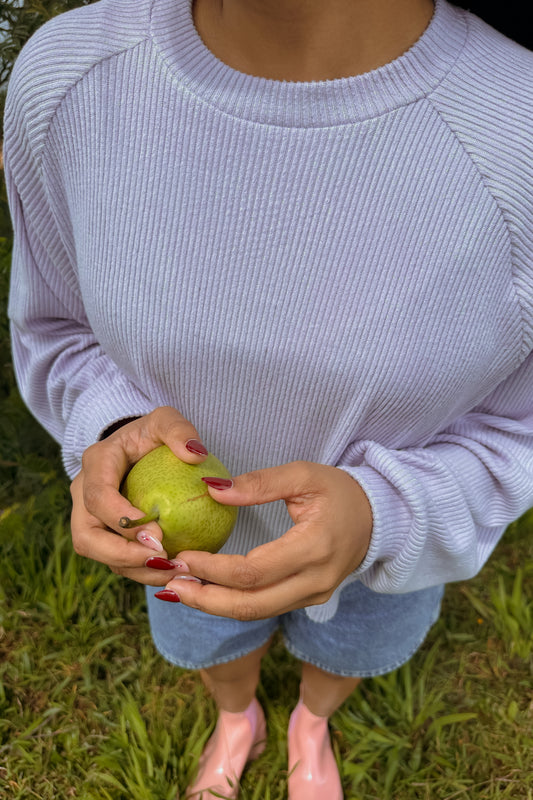 Classic Violet Raglan Sleeve Crop Pullover