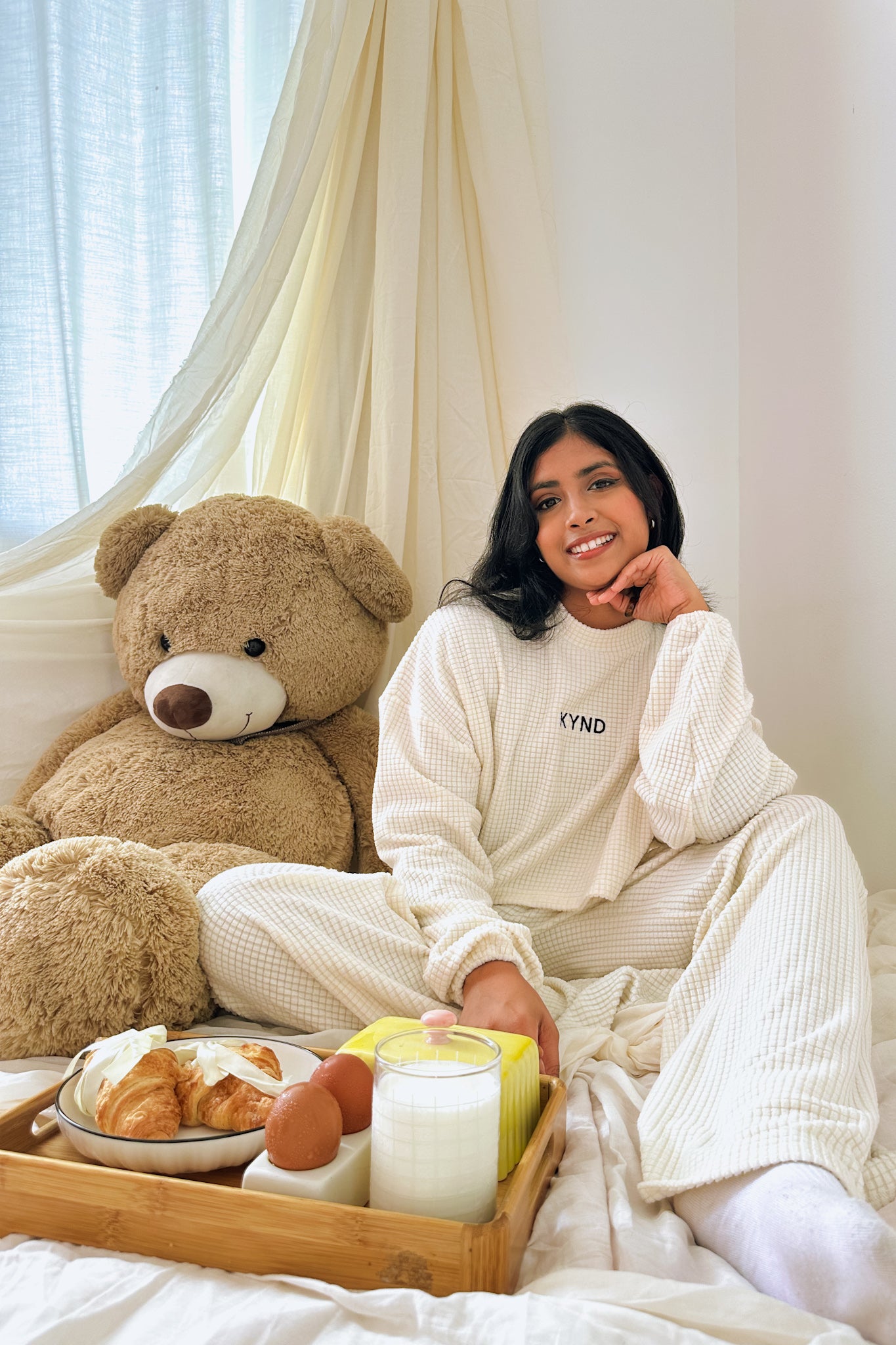 Waffle Cloud Crop Pullover