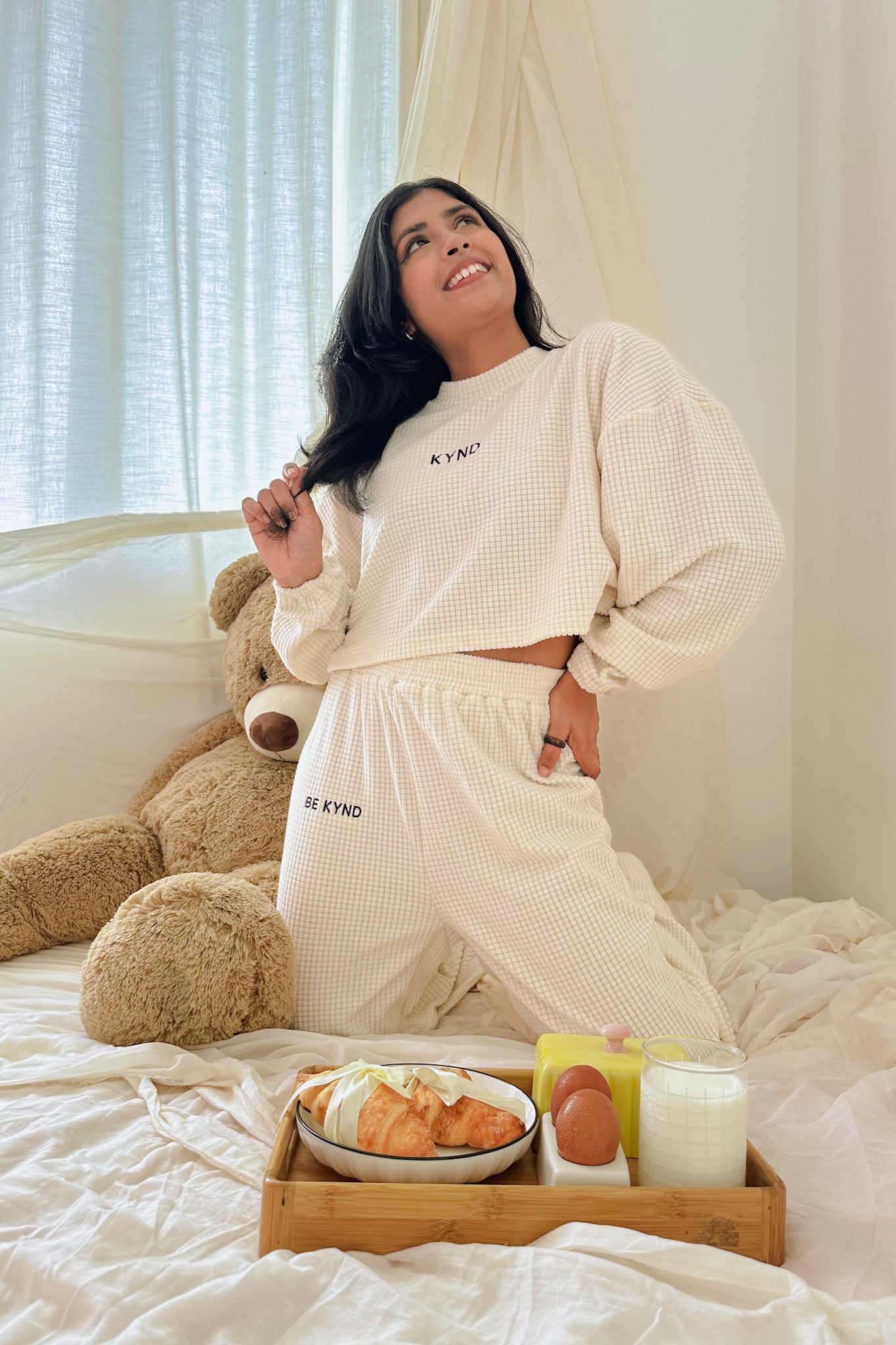 Waffle Cloud Crop Pullover