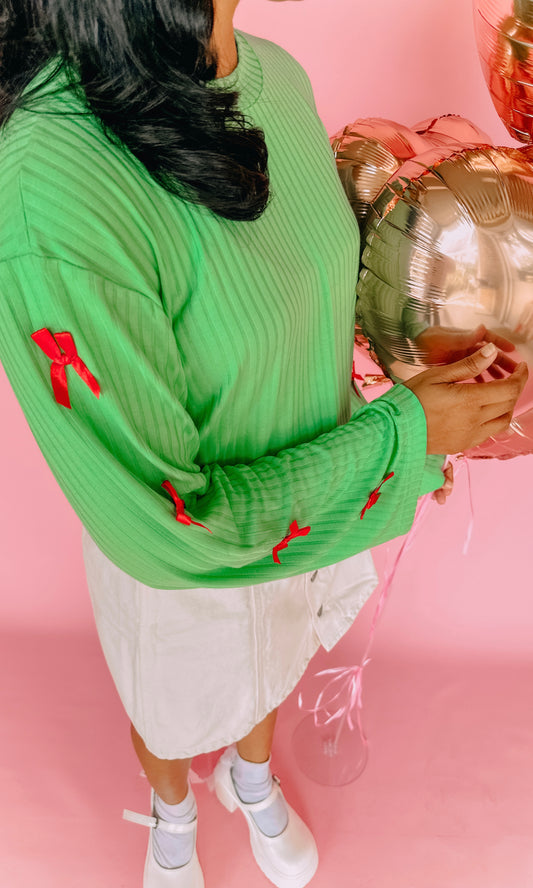 Festive Bow Bliss Flared Sleeve Tee