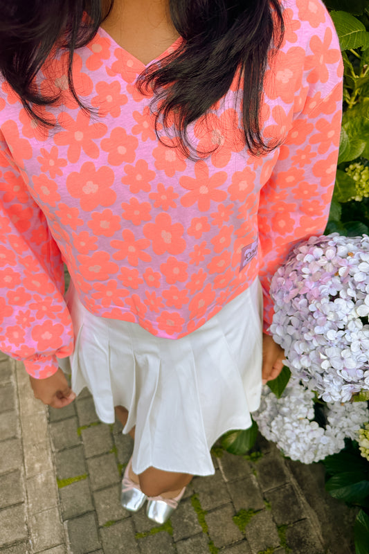 Kynd Bloomie Balloon Sleeve Crop Pullover