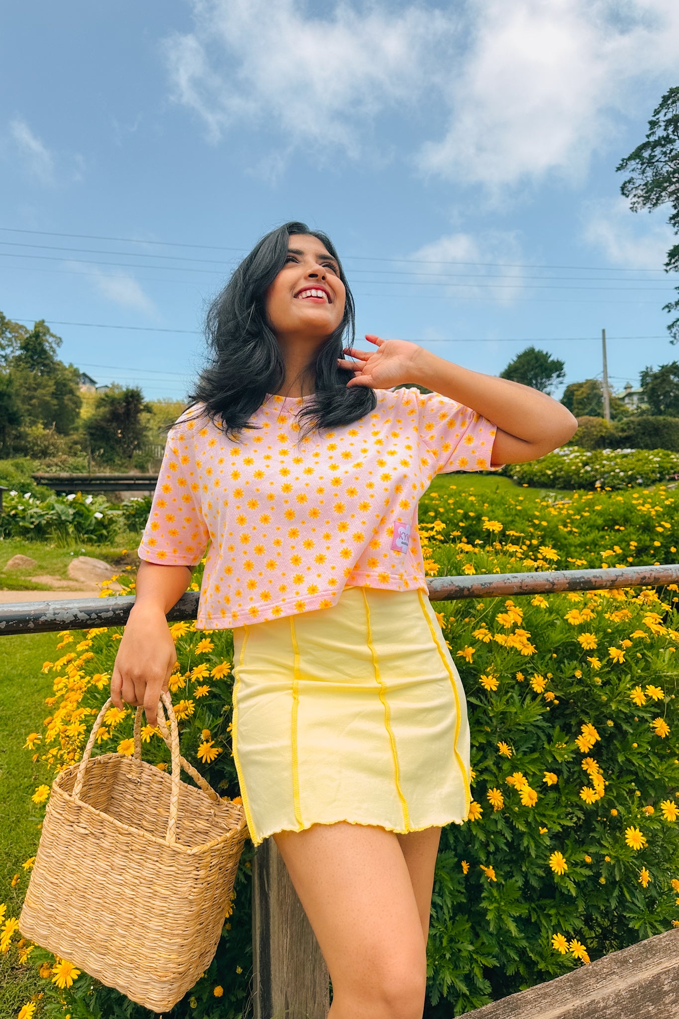Daisy Girl Oversize Crop Tee