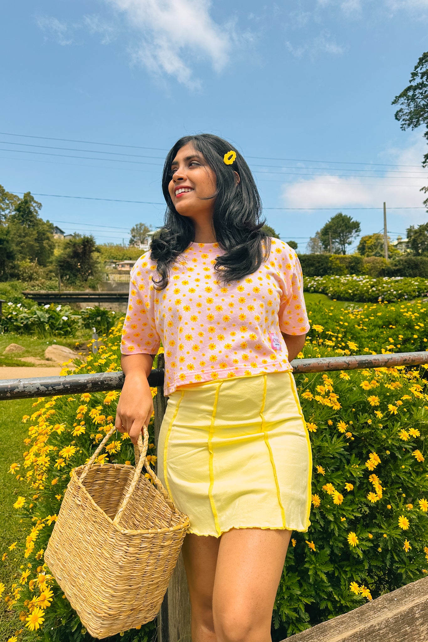 Daisy Girl Oversize Crop Tee