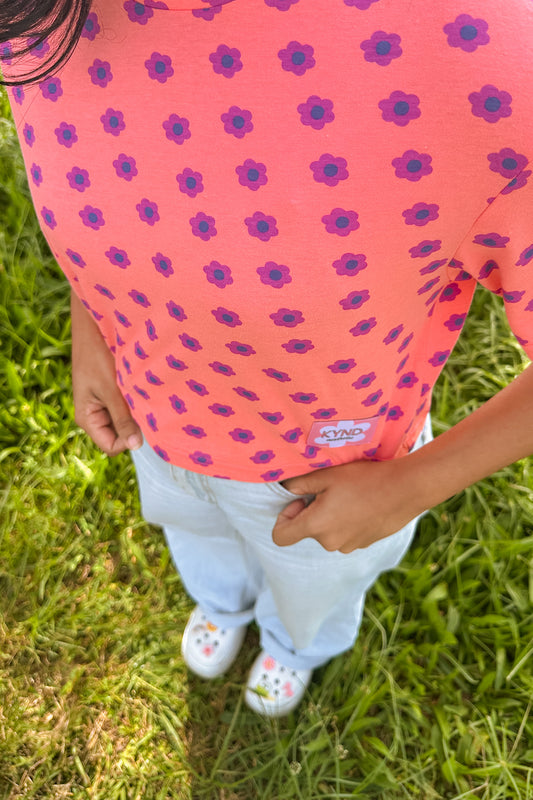 Groovy Petals Oversize Crop Tee