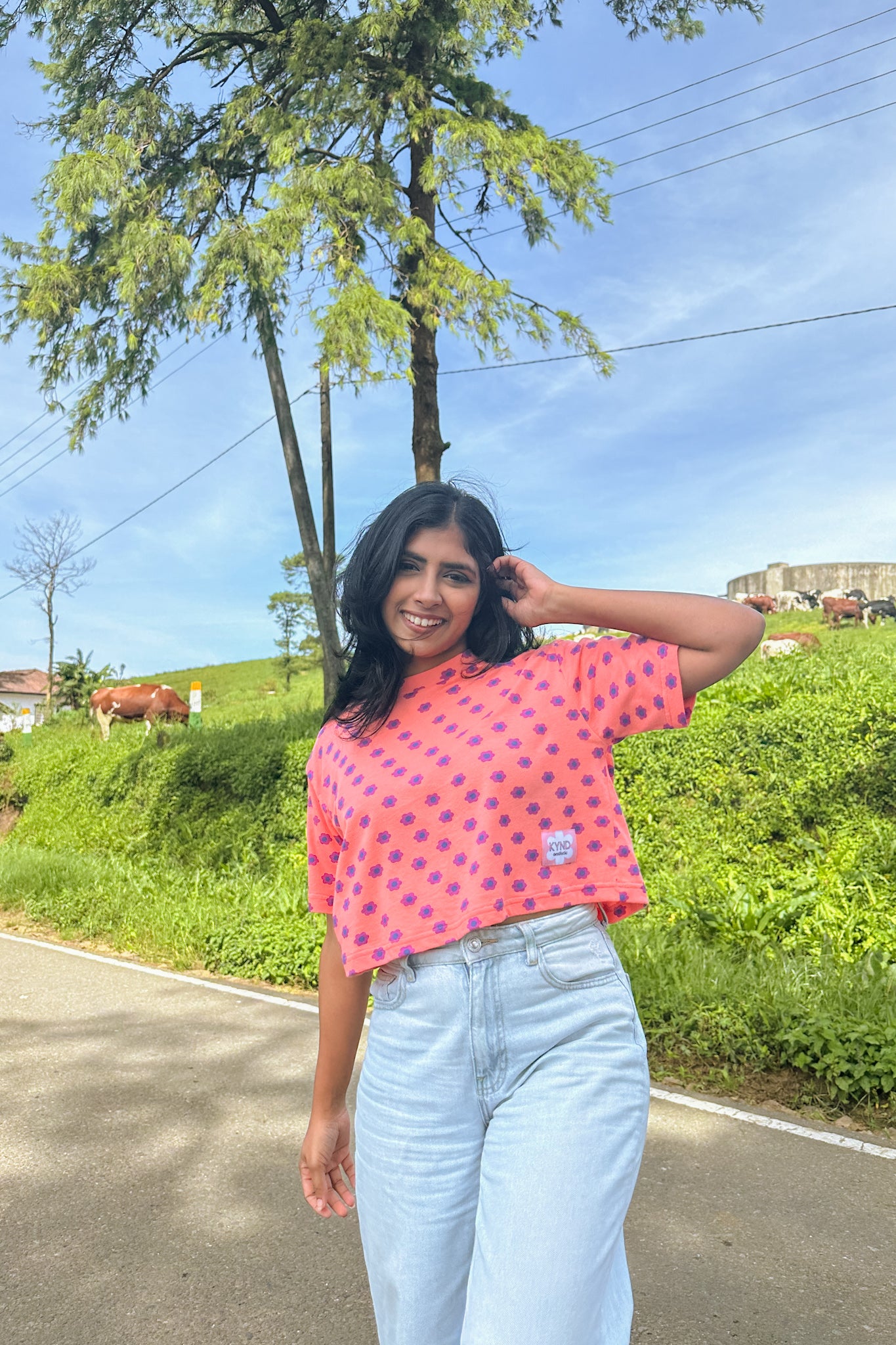 Groovy Petals Oversize Crop Tee