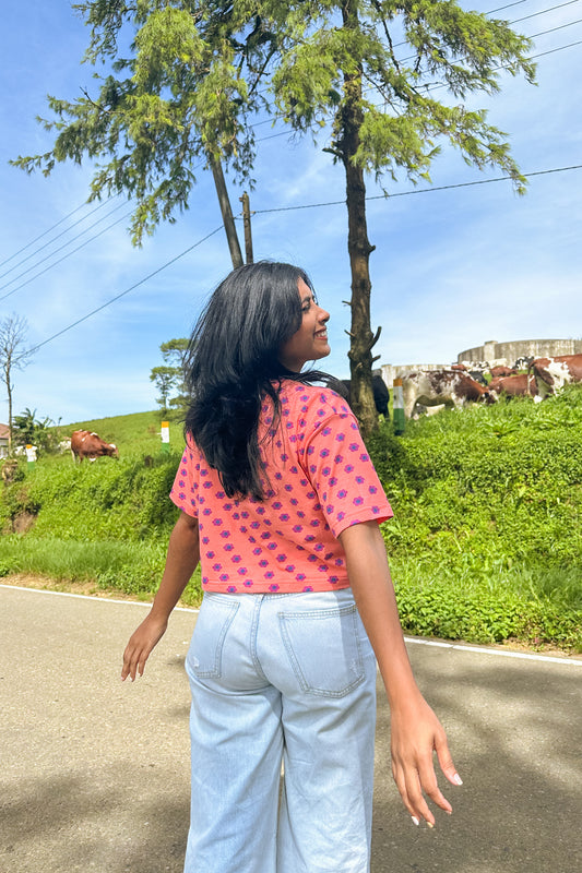 Groovy Petals Oversize Crop Tee