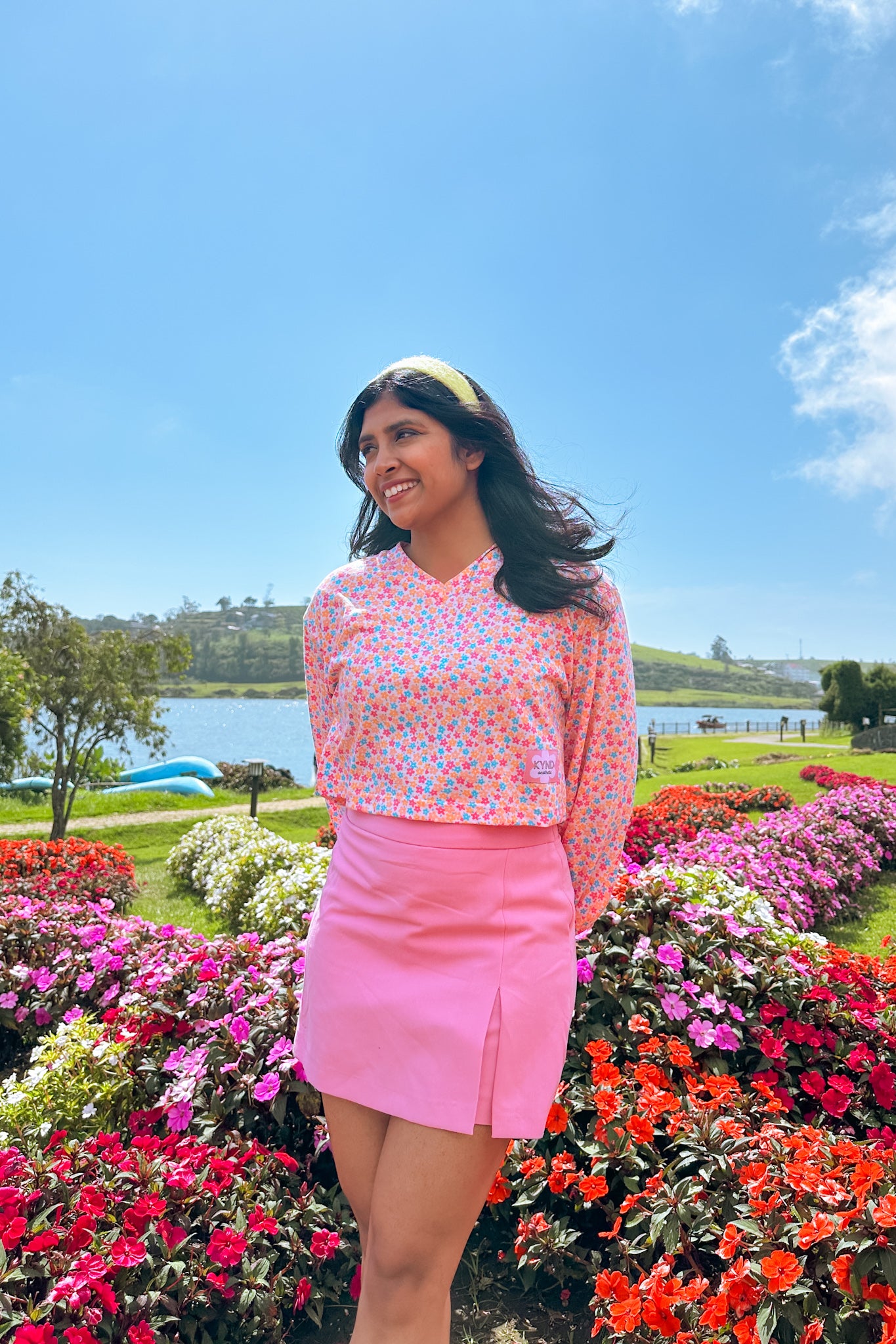 Lil Miss Bloom Balloon Sleeve Crop Pullover