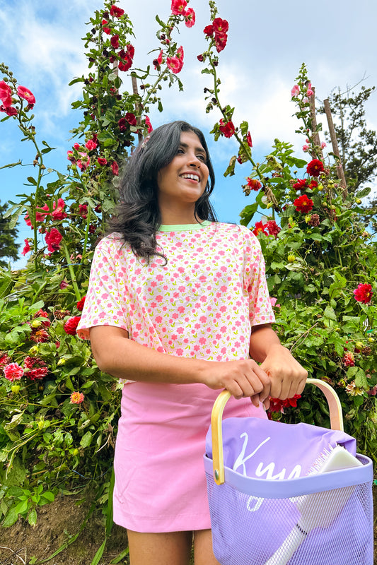 Cherry Blossom Babe Oversize Crop Tee