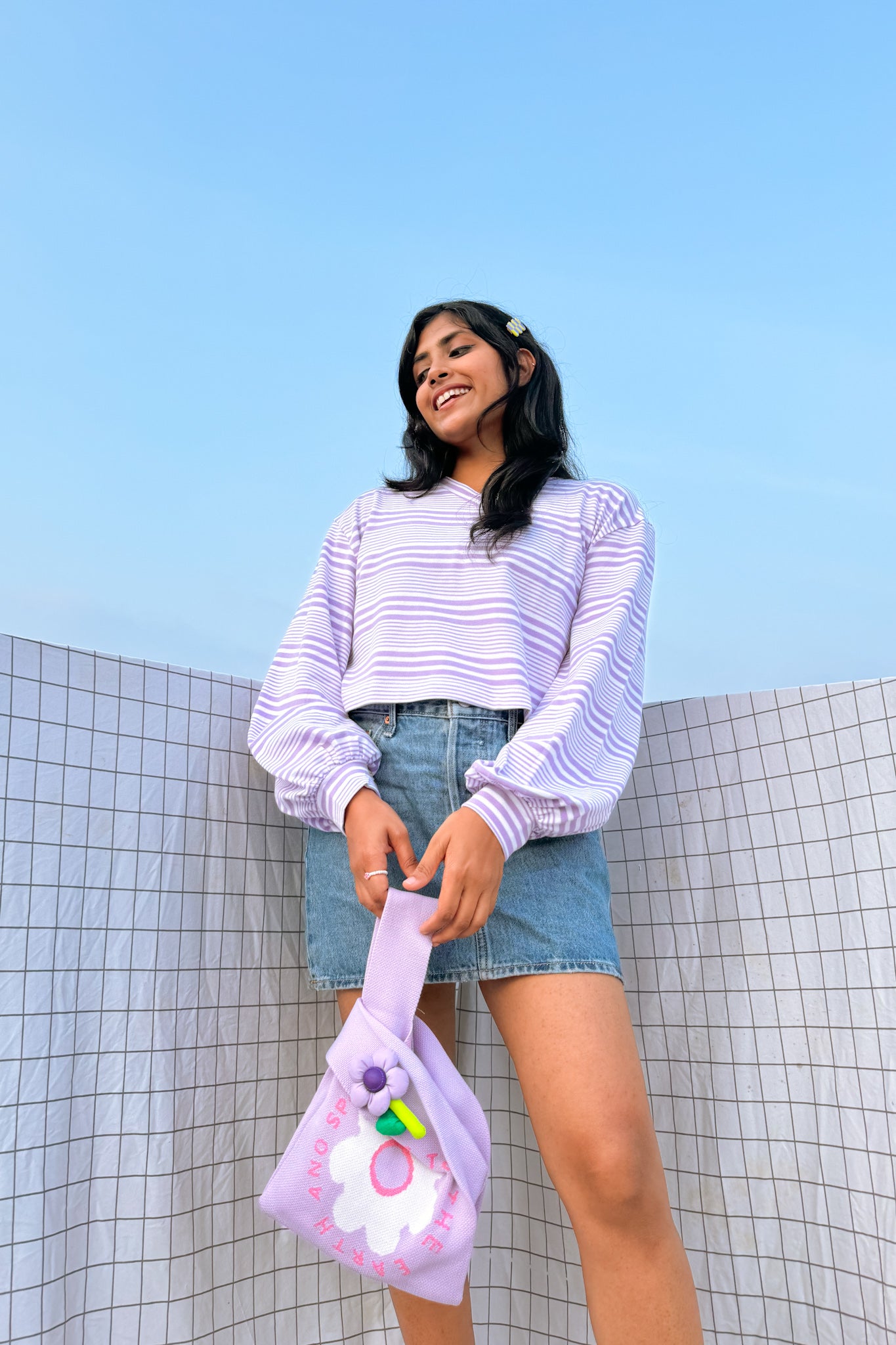 Clouded Lilac Balloon Sleeve Pullover