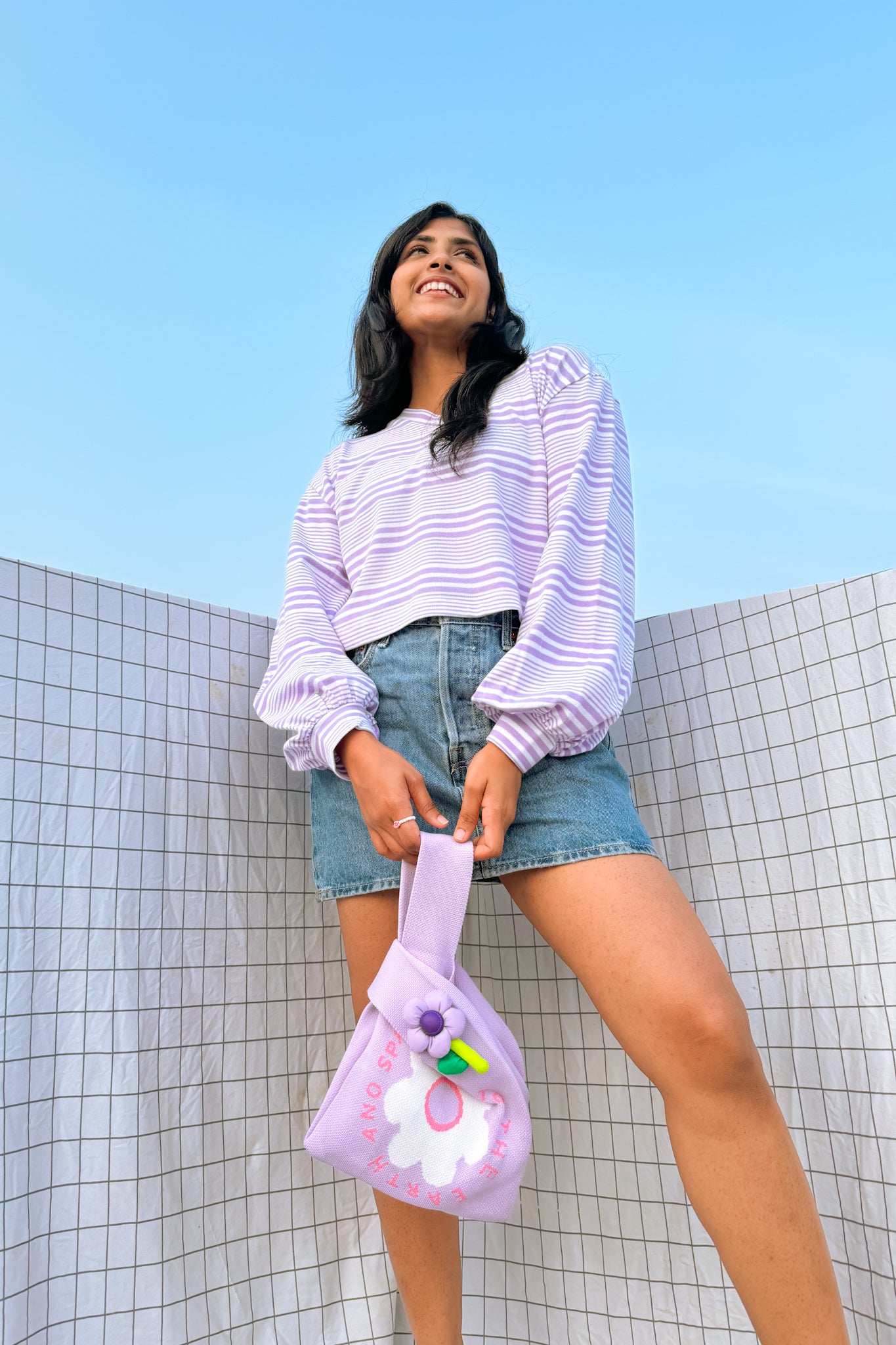 Clouded Lilac Balloon Sleeve Pullover