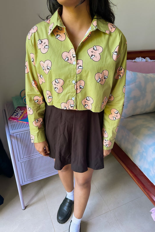 Toon Crush Oversize Crop Shirt