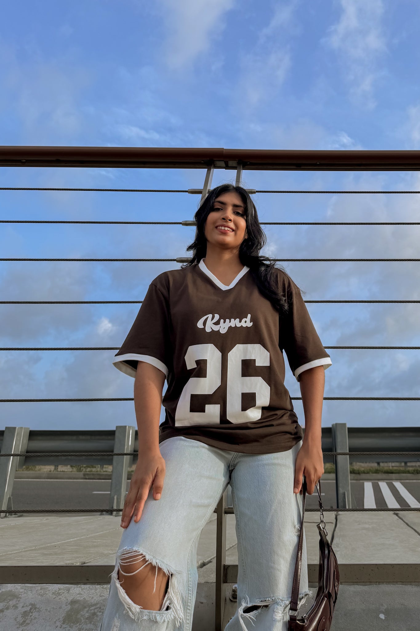 Lucky Twenty Six Oversized Sport Tee Dark Brown