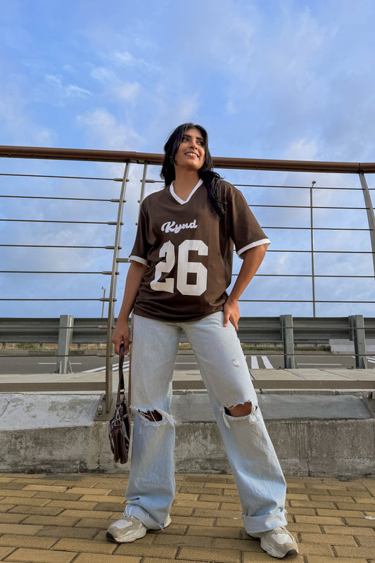 Lucky Twenty Six Oversized Sport Tee Dark Brown