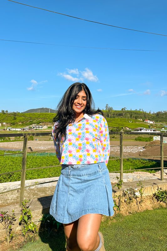 Daisy Pop Polo Neck Pullover