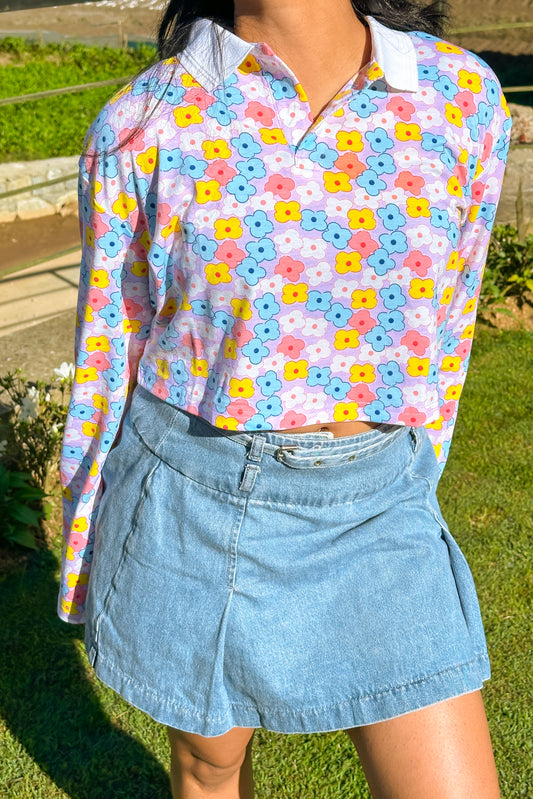 Daisy Pop Polo Neck Pullover