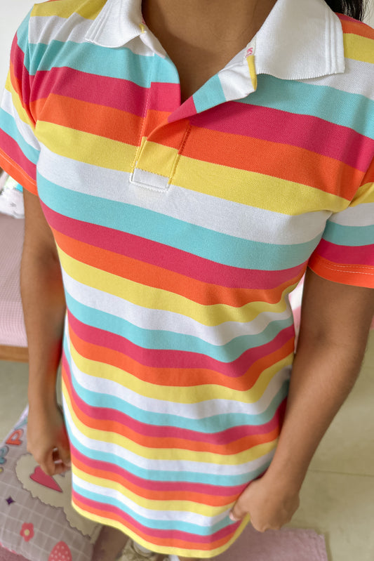 Rainbow Whimsy Polo Dress