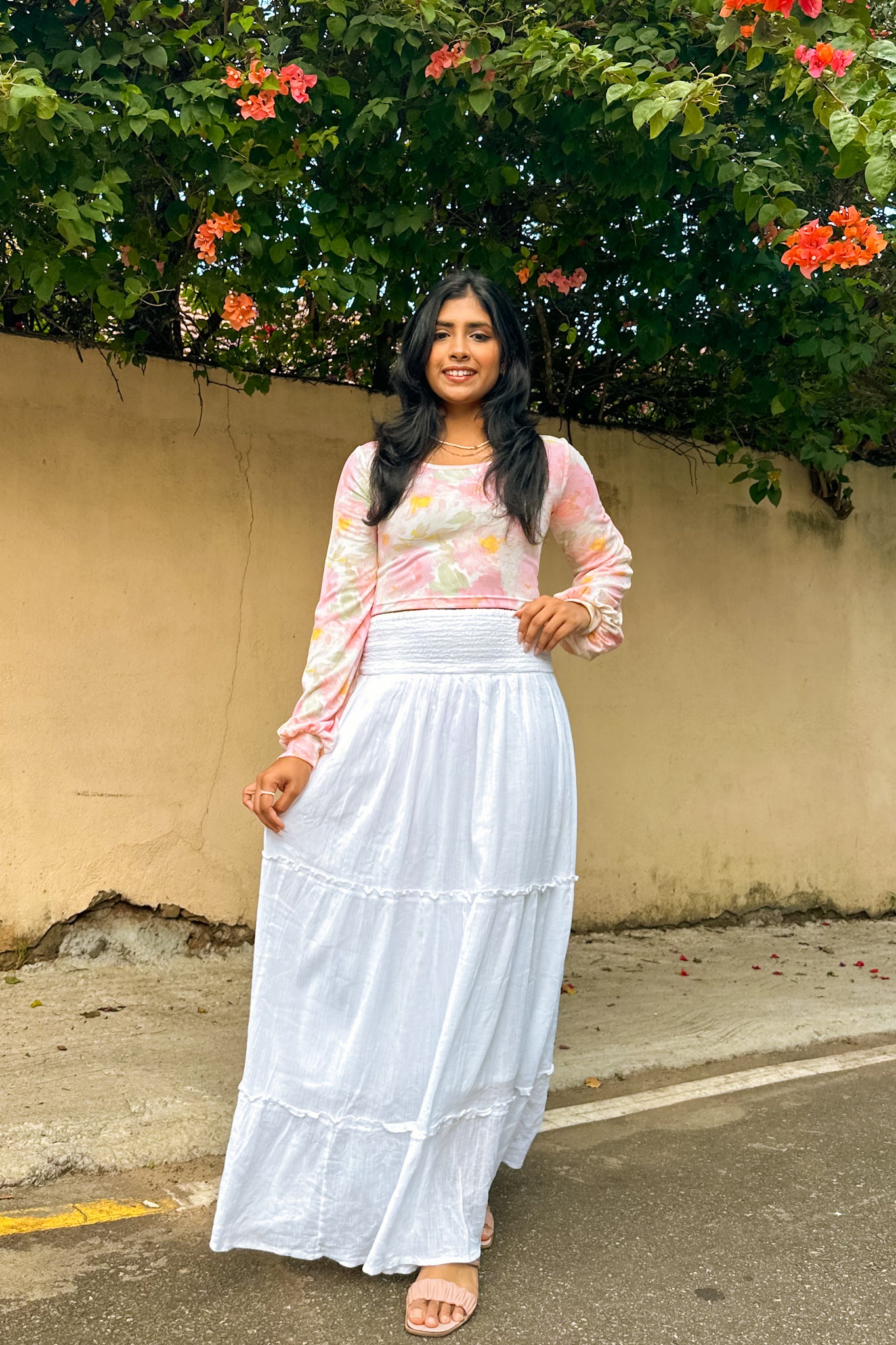 Rosy Breeze Balloon Sleeve Top