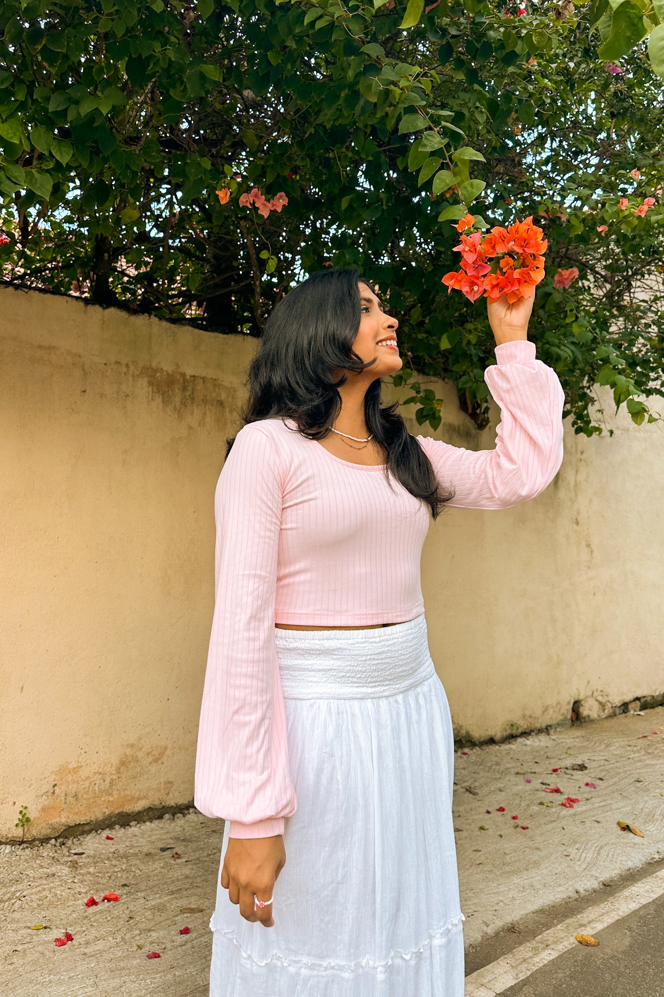 Soft Blossom Balloon Sleeve Top