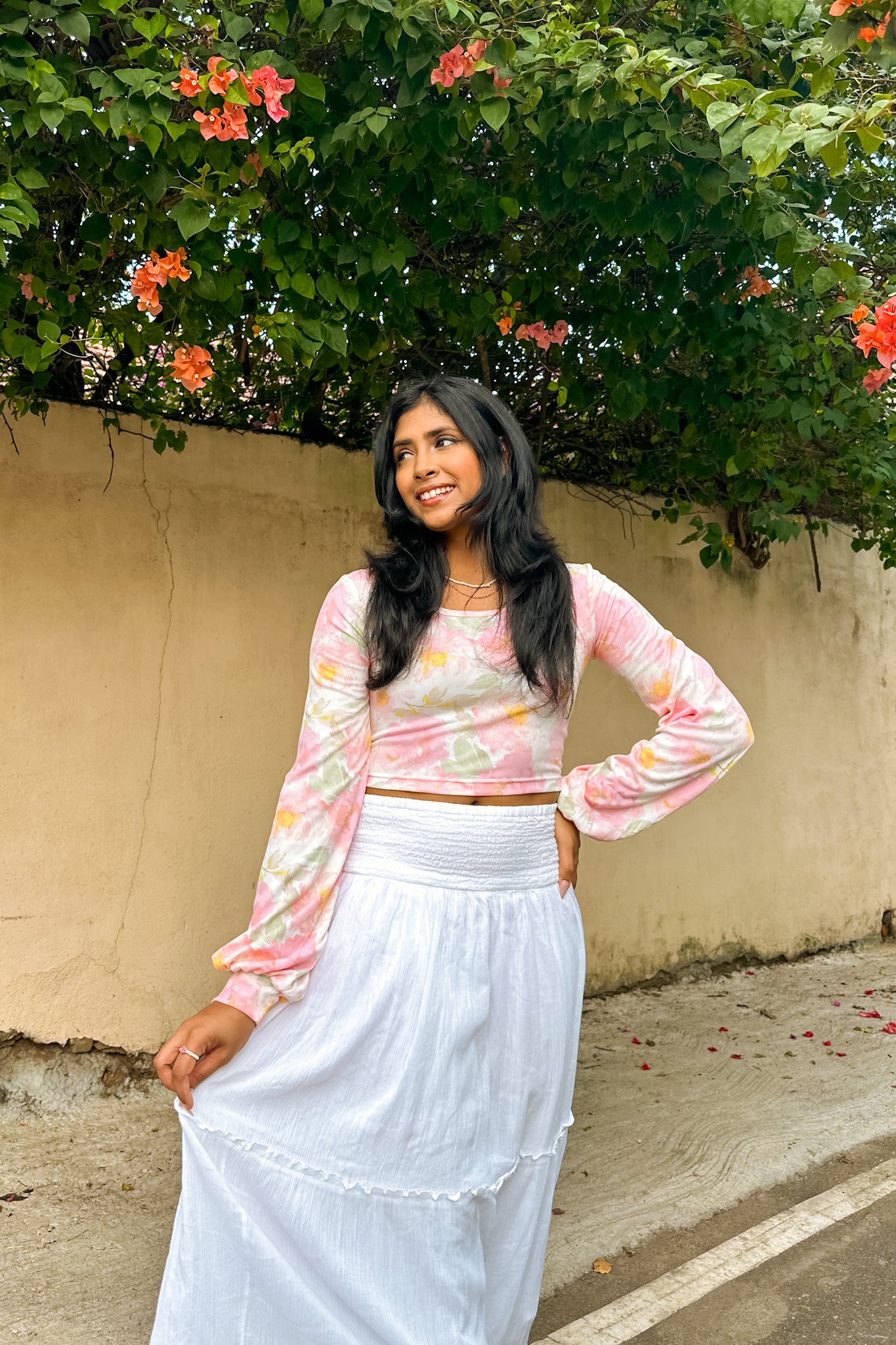 Rosy Breeze Balloon Sleeve Top