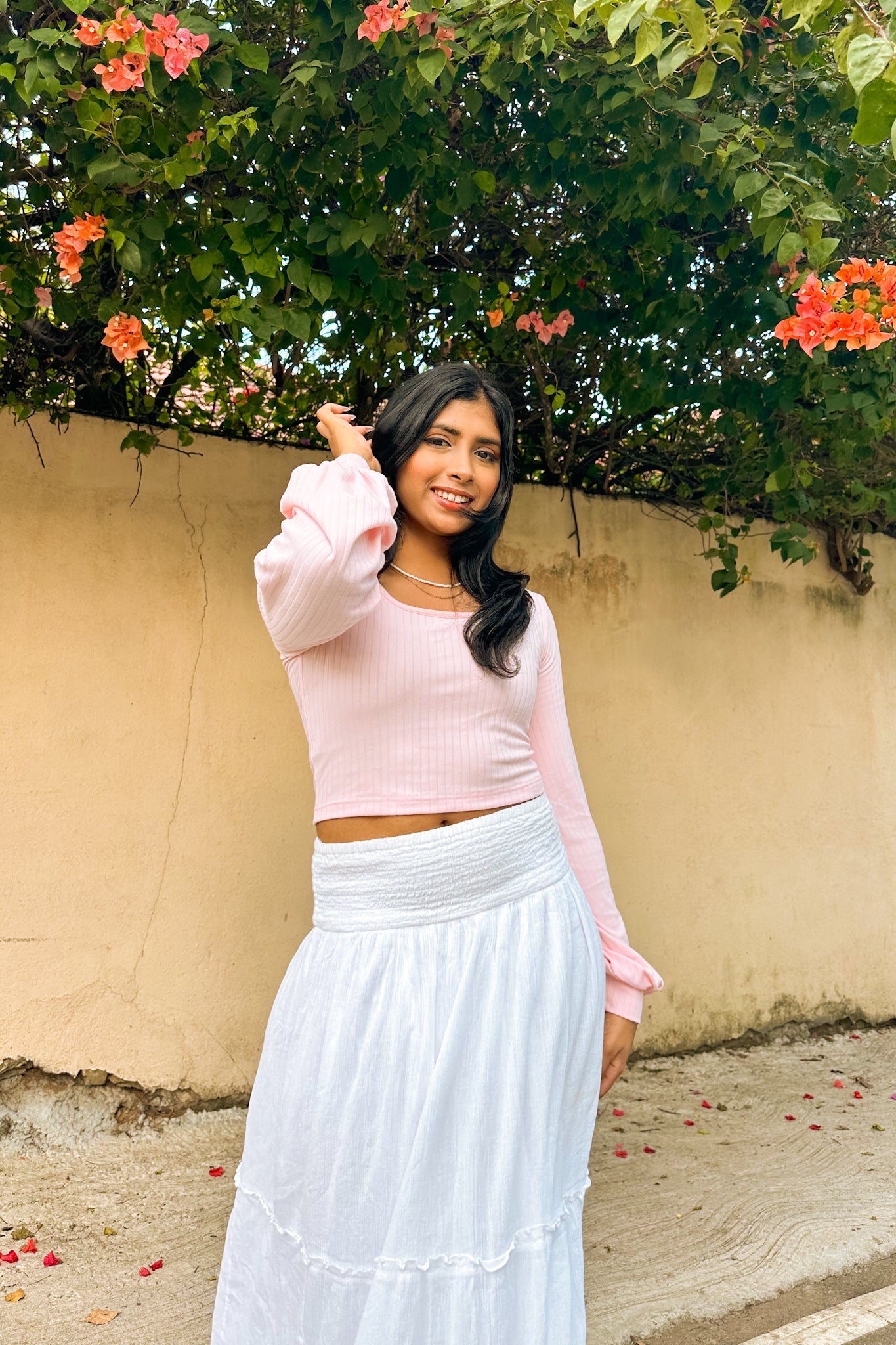 Soft Blossom Balloon Sleeve Top