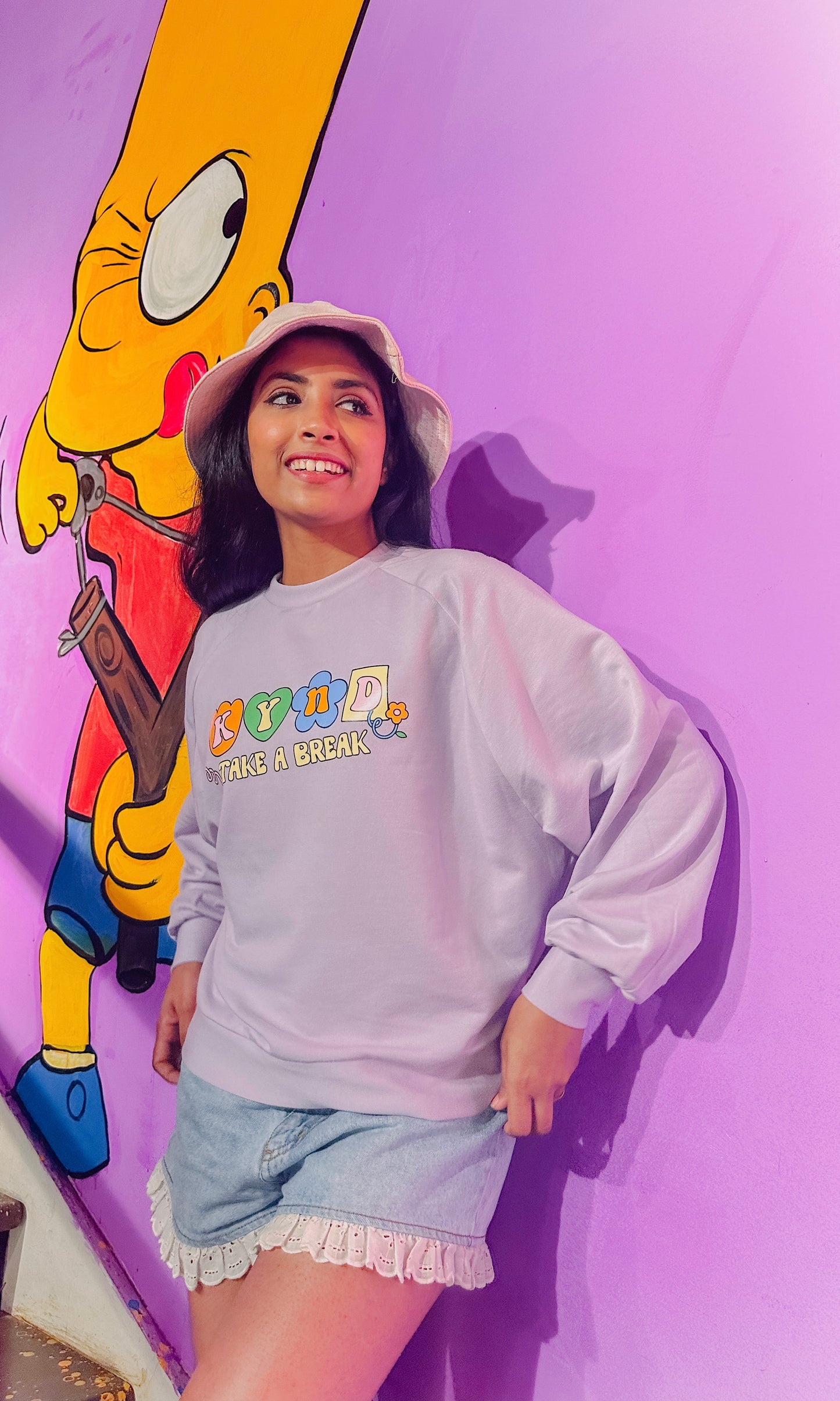 Take a Break Purple Raglan Sleeve Sweatshirt