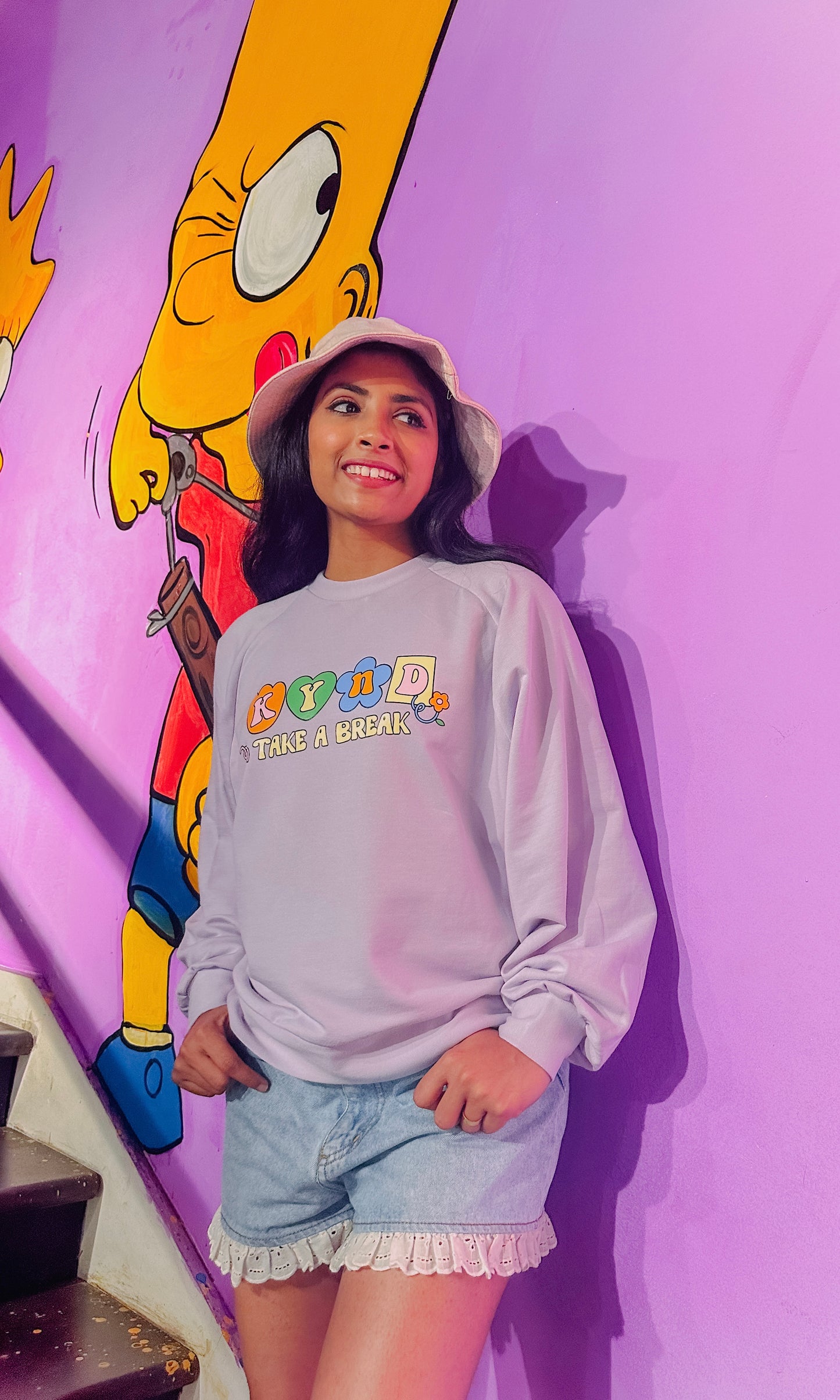 Take a Break Purple Raglan Sleeve Sweatshirt