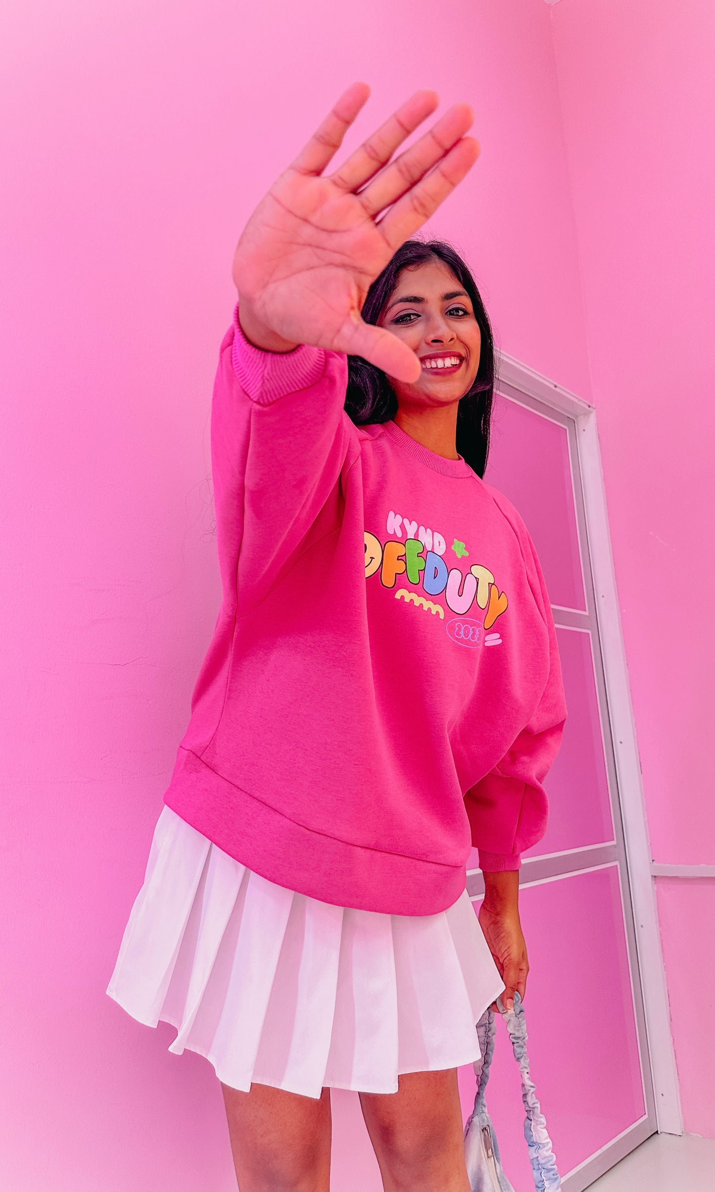 Offduty Magenta Raglan Sleeve Sweatshirt