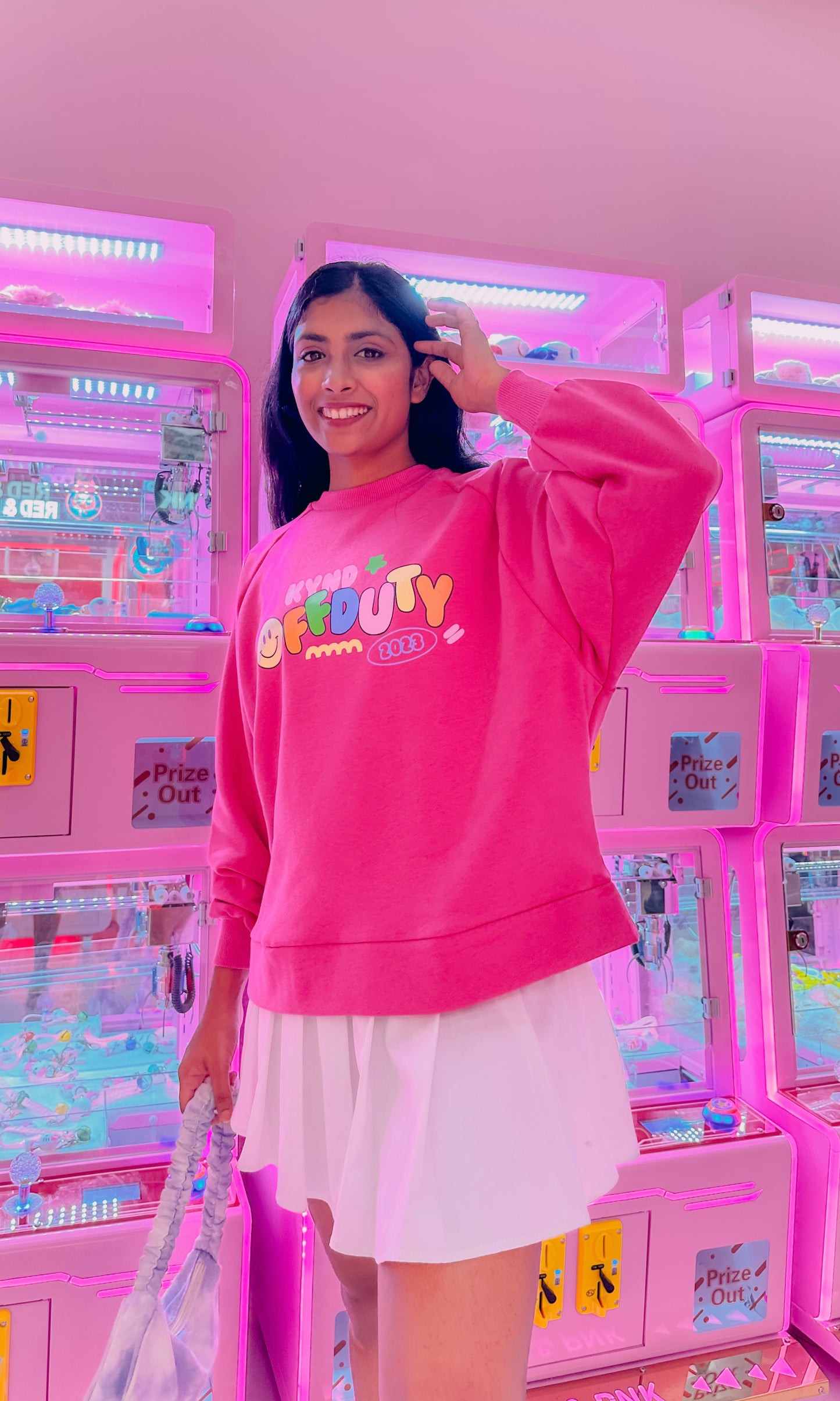 Offduty Magenta Raglan Sleeve Sweatshirt