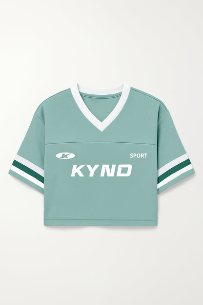 Kynd Play Girl Oversize Crop Jersey Sage Green