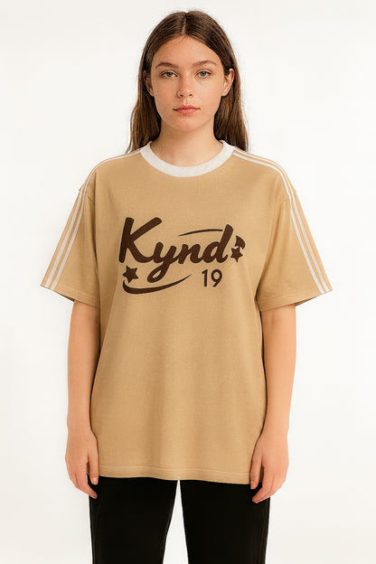 Retro Spice Beige Oversize T Shirt