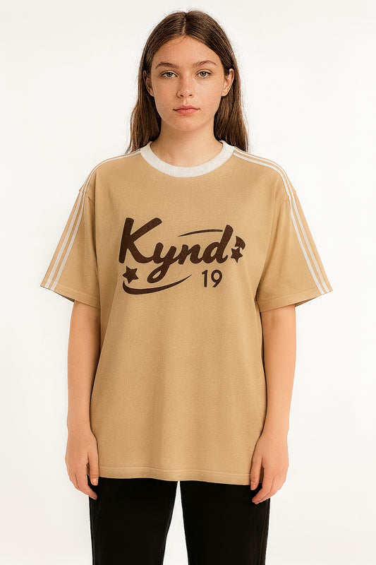 Retro Spice Beige Oversize T Shirt
